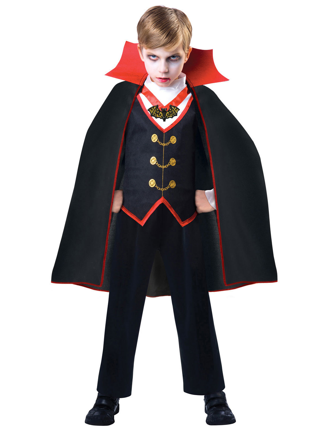 Dracula 2-tlg. Kinder schwarz/rot 134