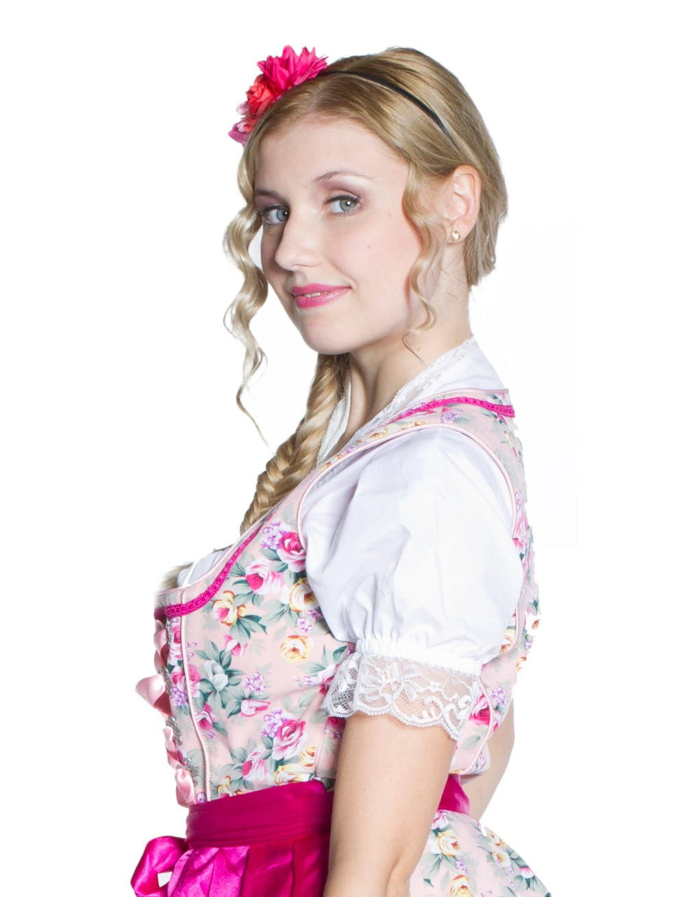 Dirndlbluse Elisabeth Einfarbig Damen weiß 46