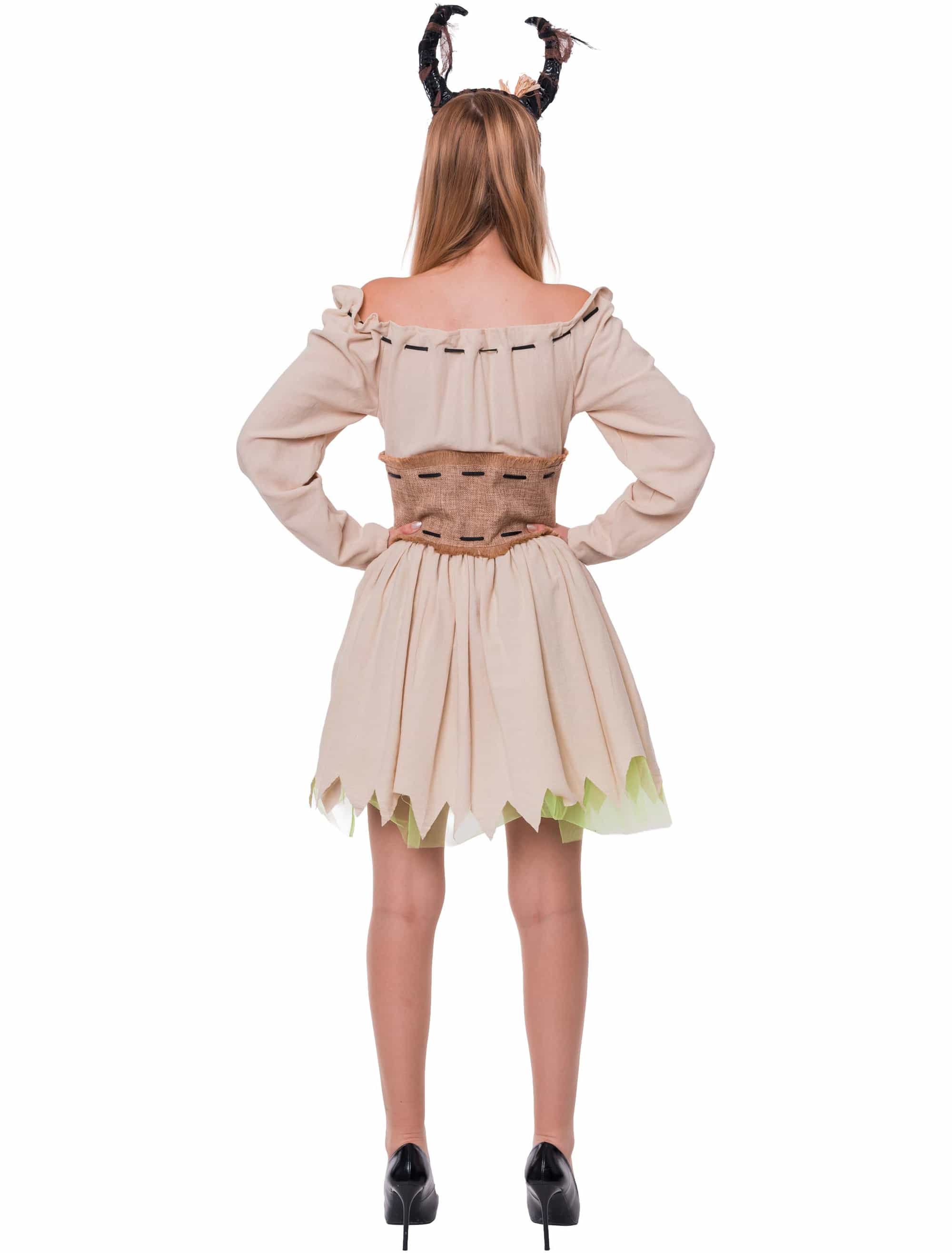 Kleid Hexe Damen beige S/M