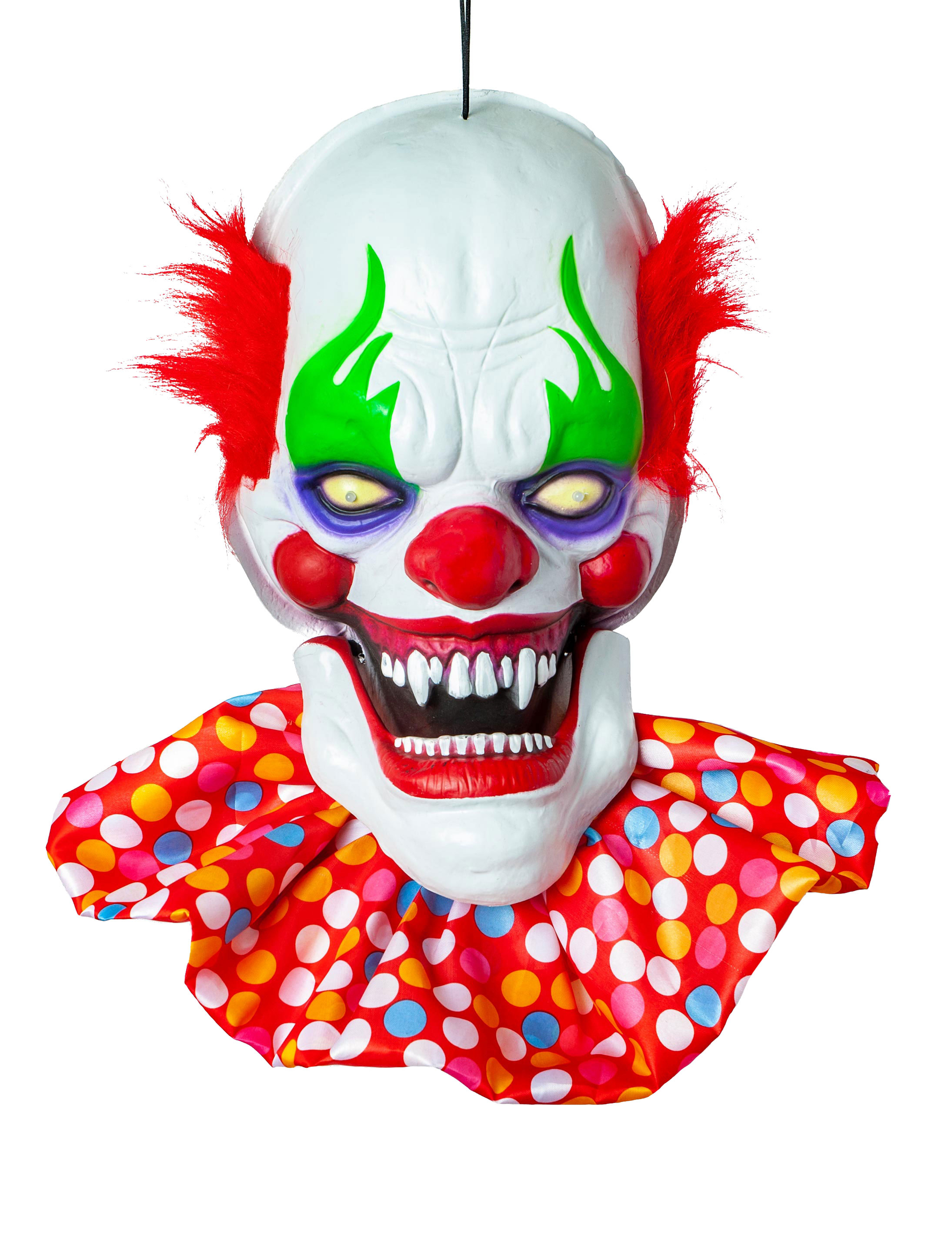 Gruselclownkopf sprechend zum Aufhängen