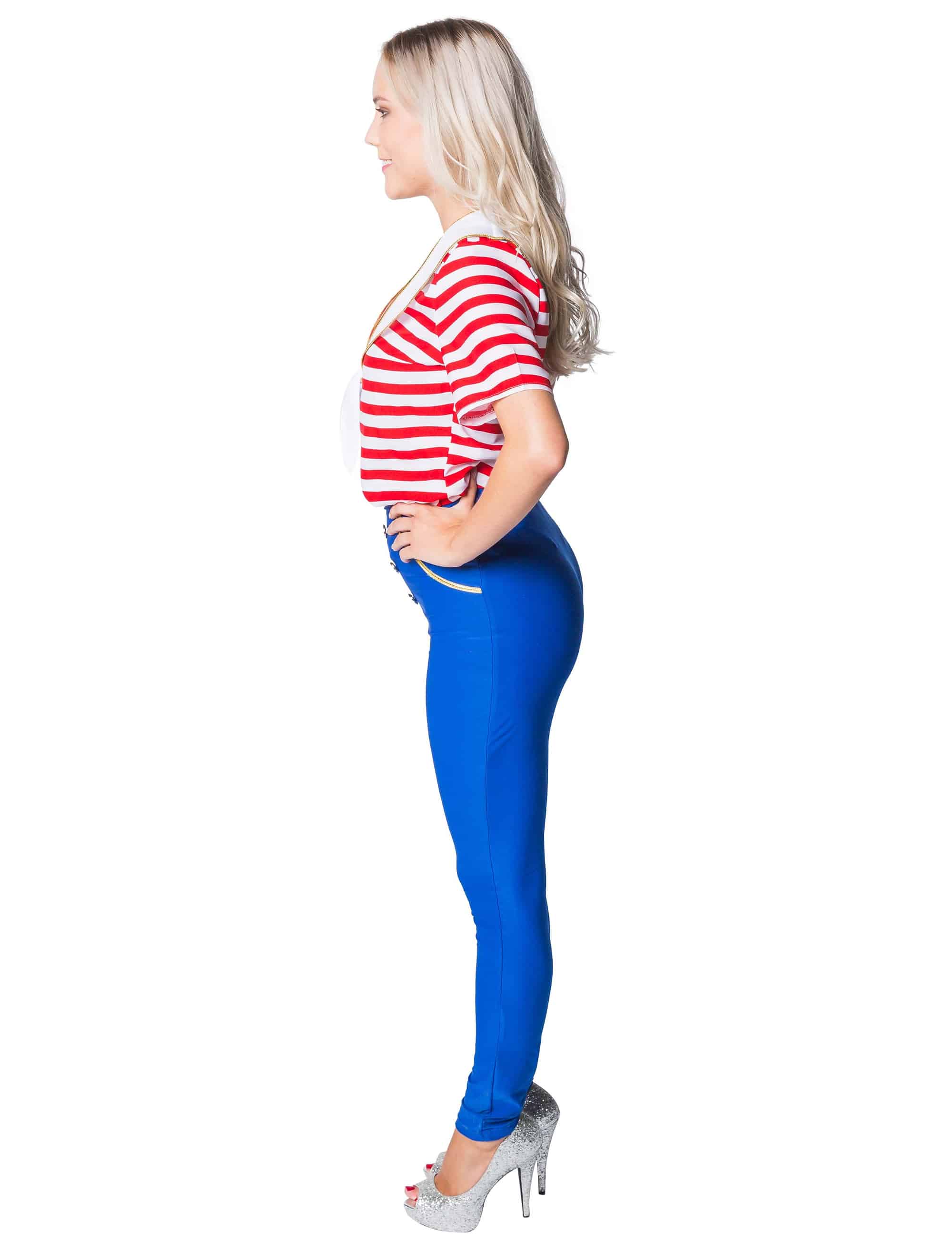 Anzug Matrosin 2-tlg. Damen rot/weiß/blau M