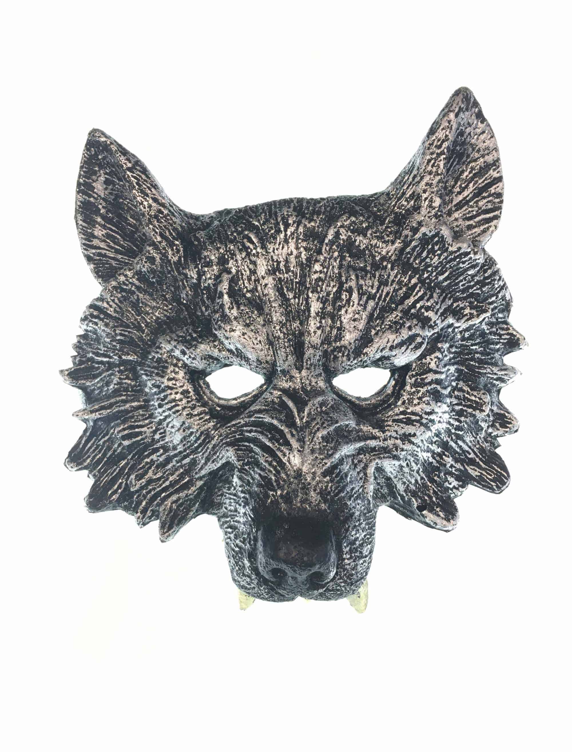 Halbmaske Wolf grau