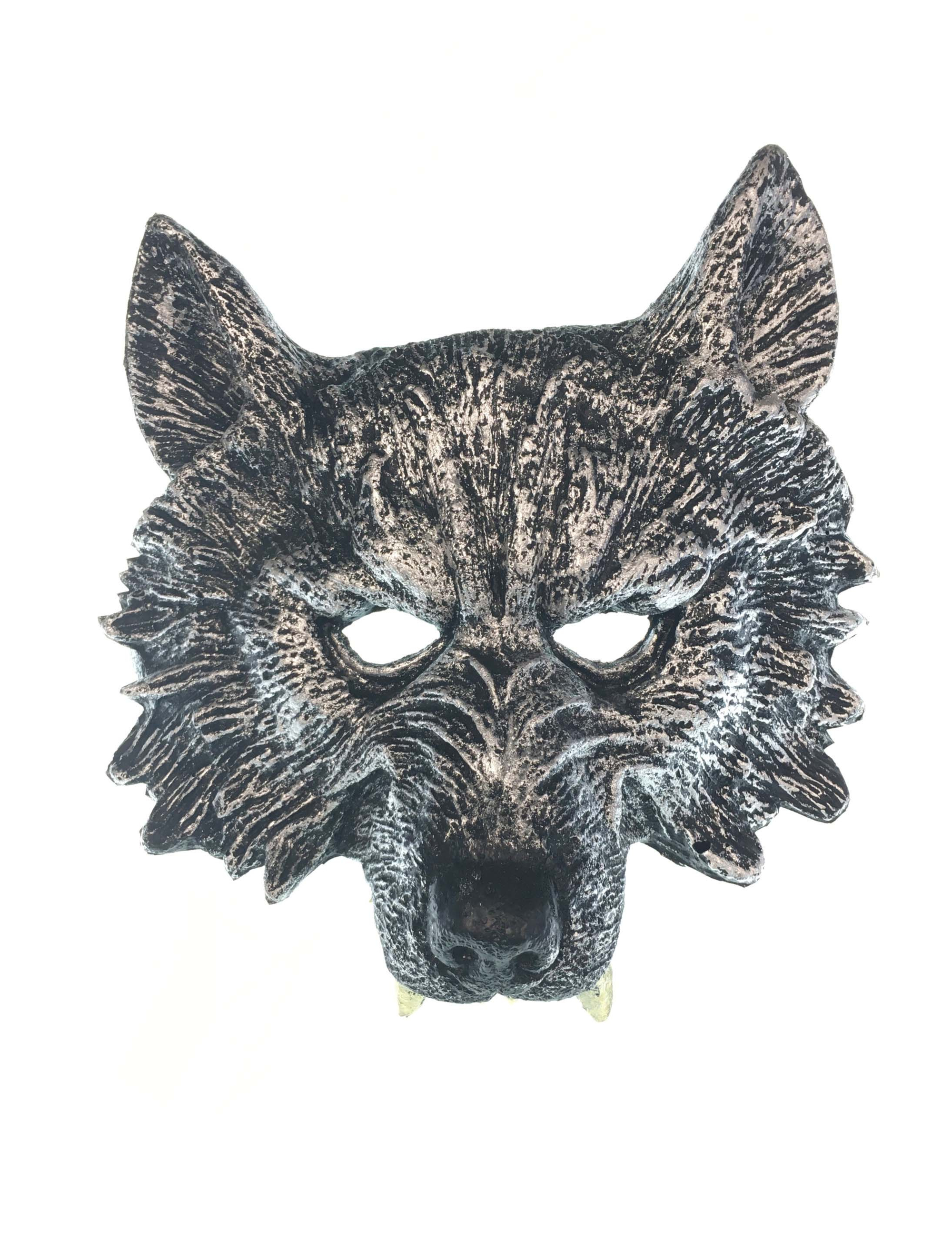 Halbmaske Wolf grau
