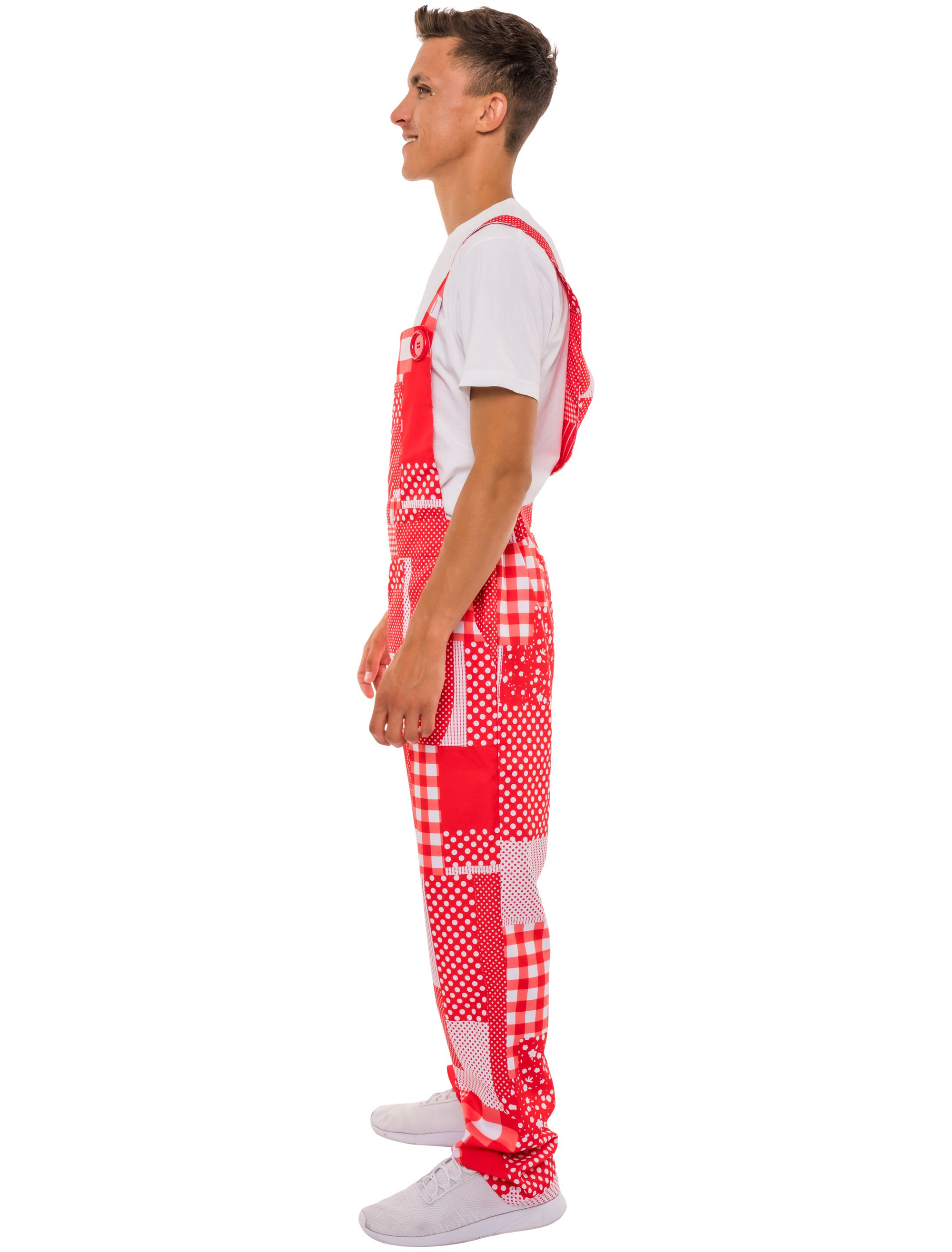 Latzhose Lappen rot/weiß 2XL/3XL