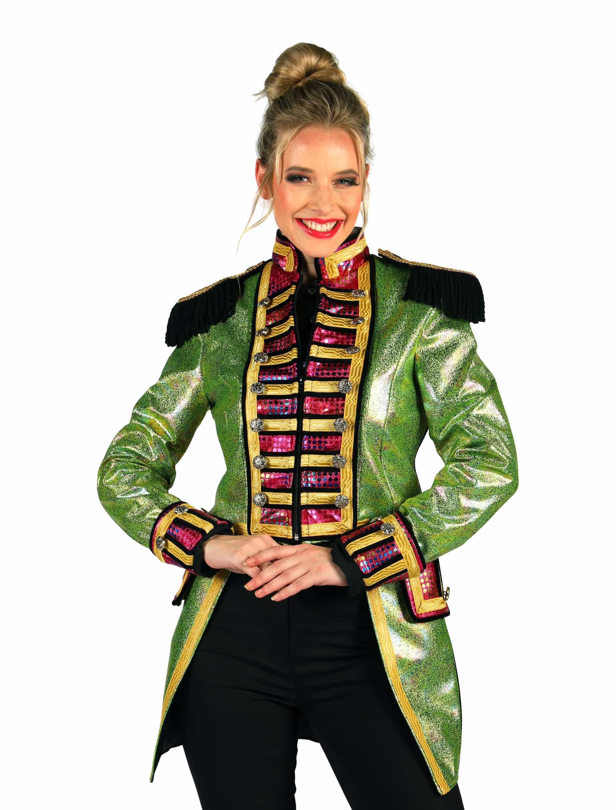 Jacke Zirkusdirektorin metallic Damen grün L