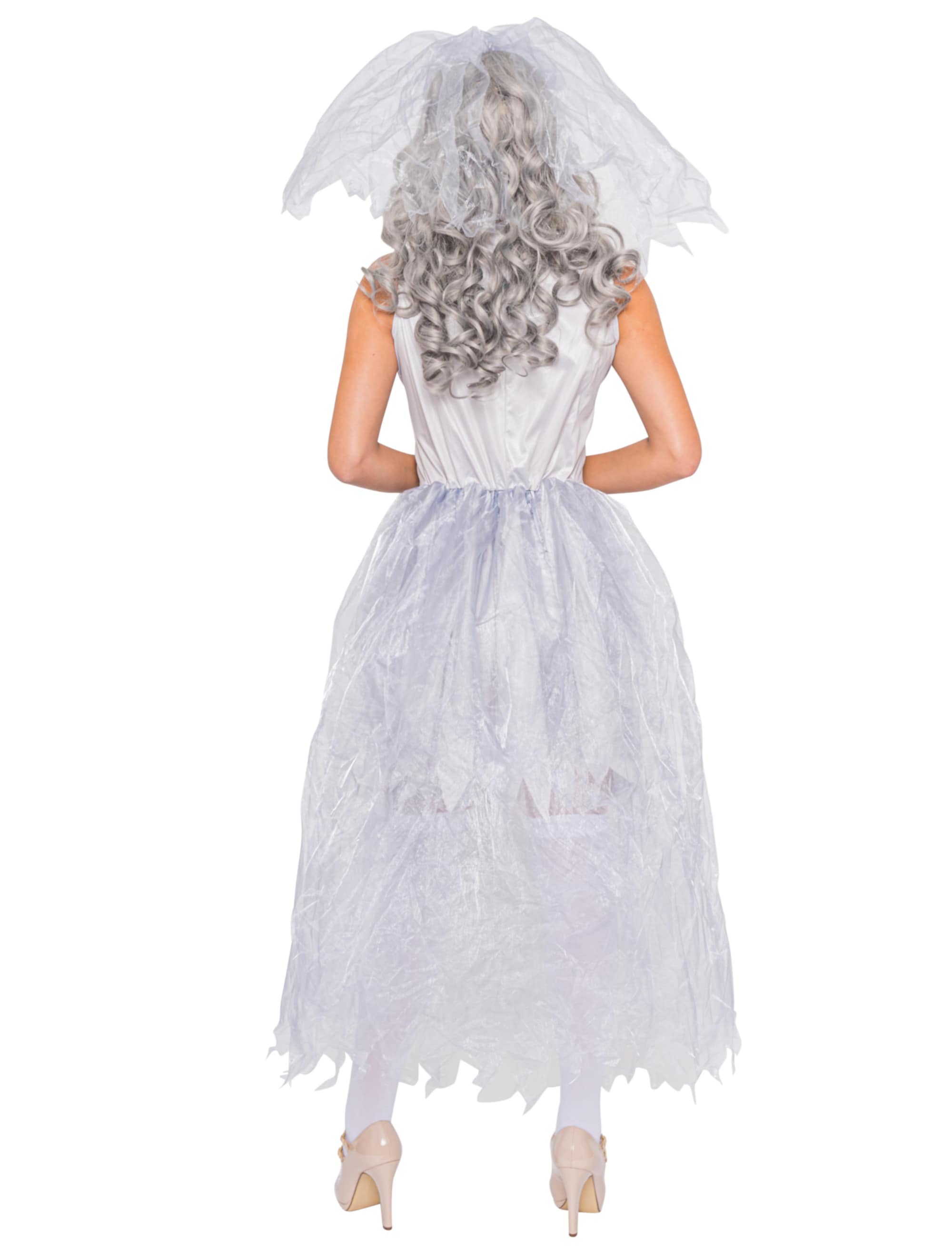 Kleid Schreckensbraut 2-tlg. silber L/XL
