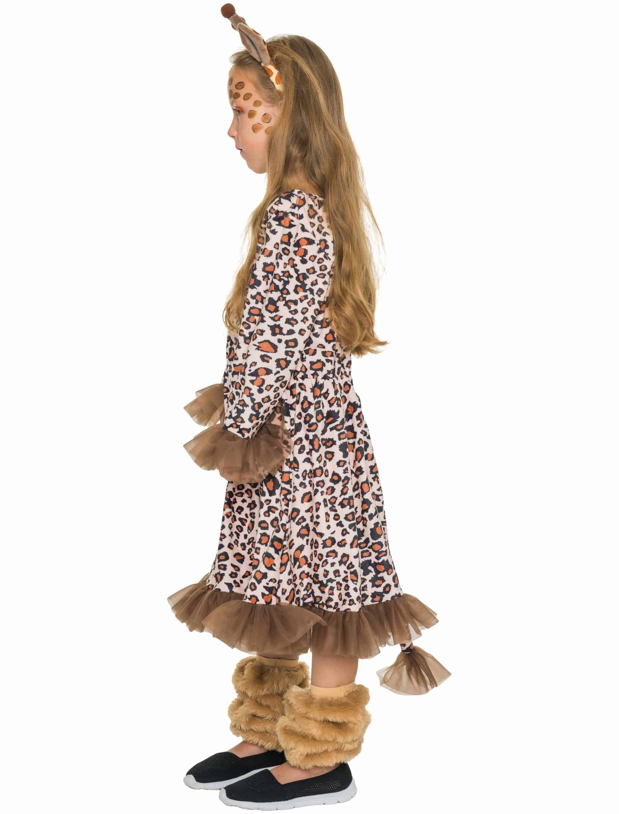 Kleid Leopard Kinder beige/schwarz 116/128