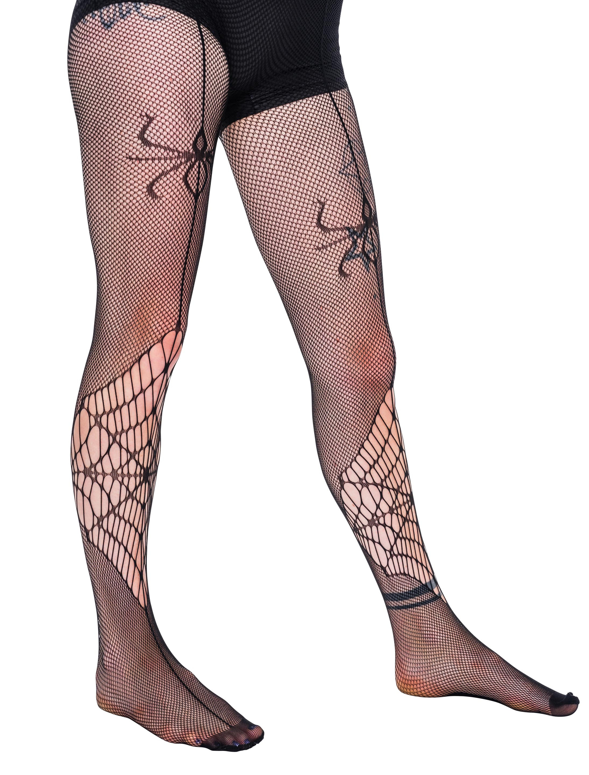 Netzstrumpfhose Spinnennetz schwarz L/XL