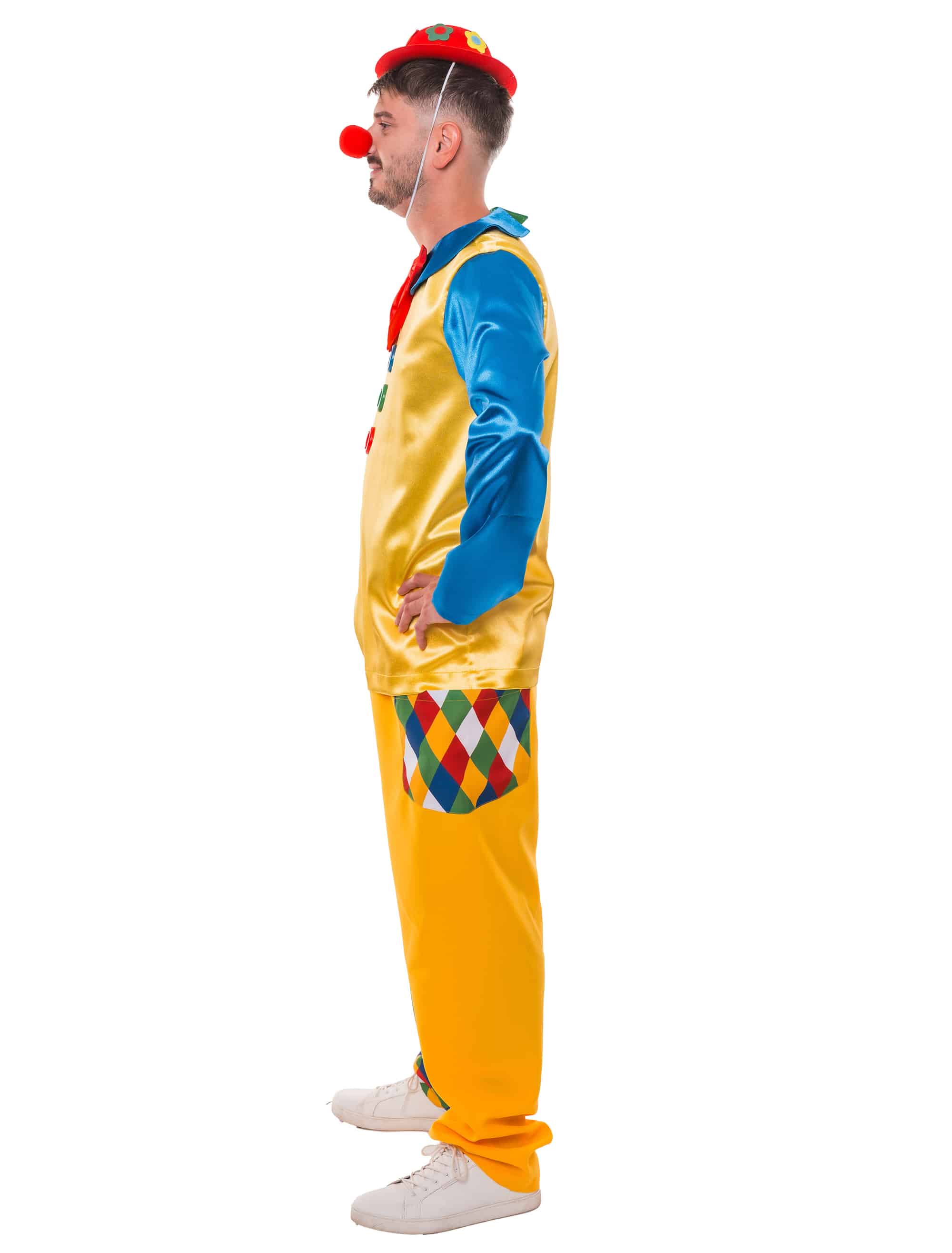 Oberteil Clown mit Knöpfen und Schleife bunt L/XL
