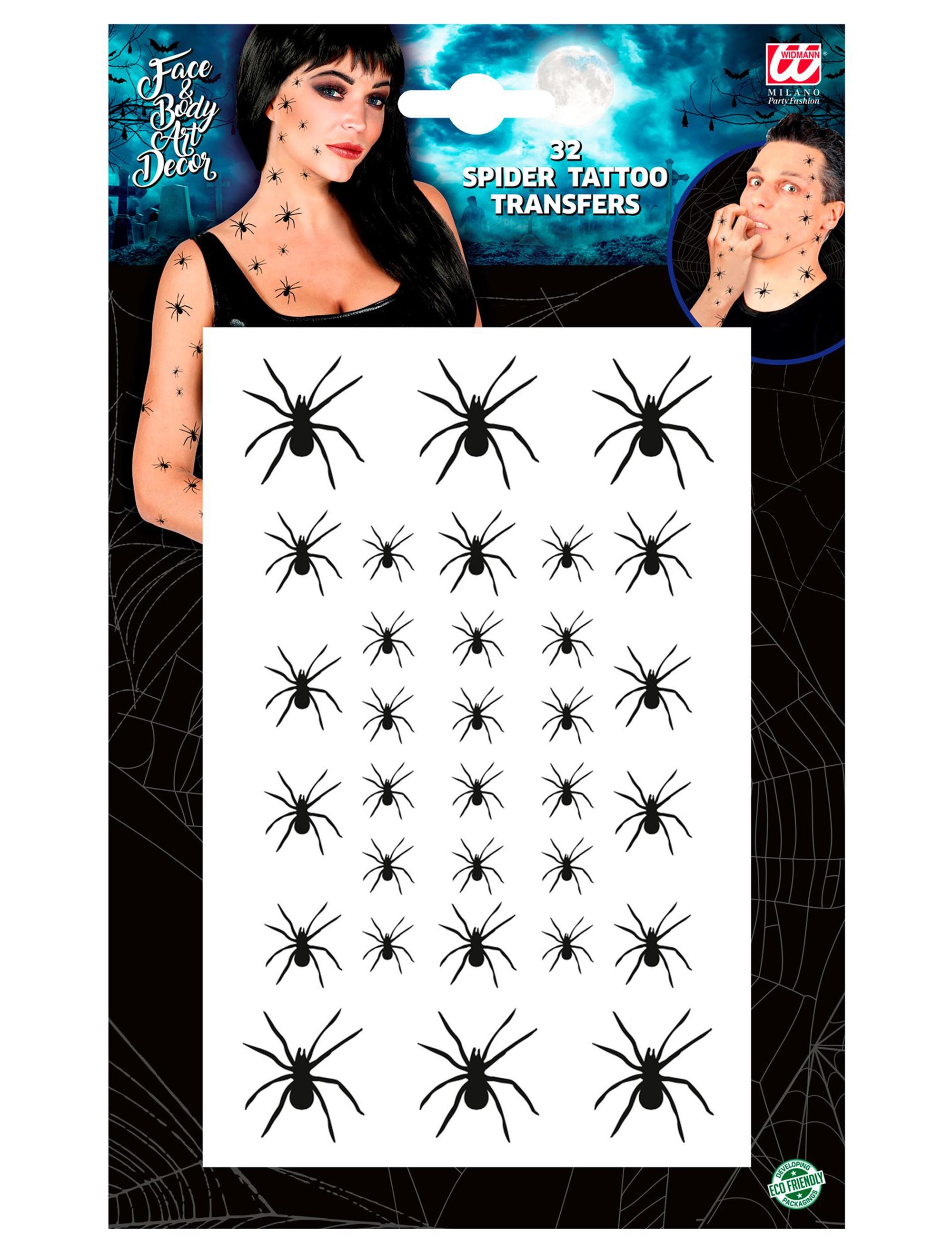 Tattoo Spinne 32 Stk. schwarz