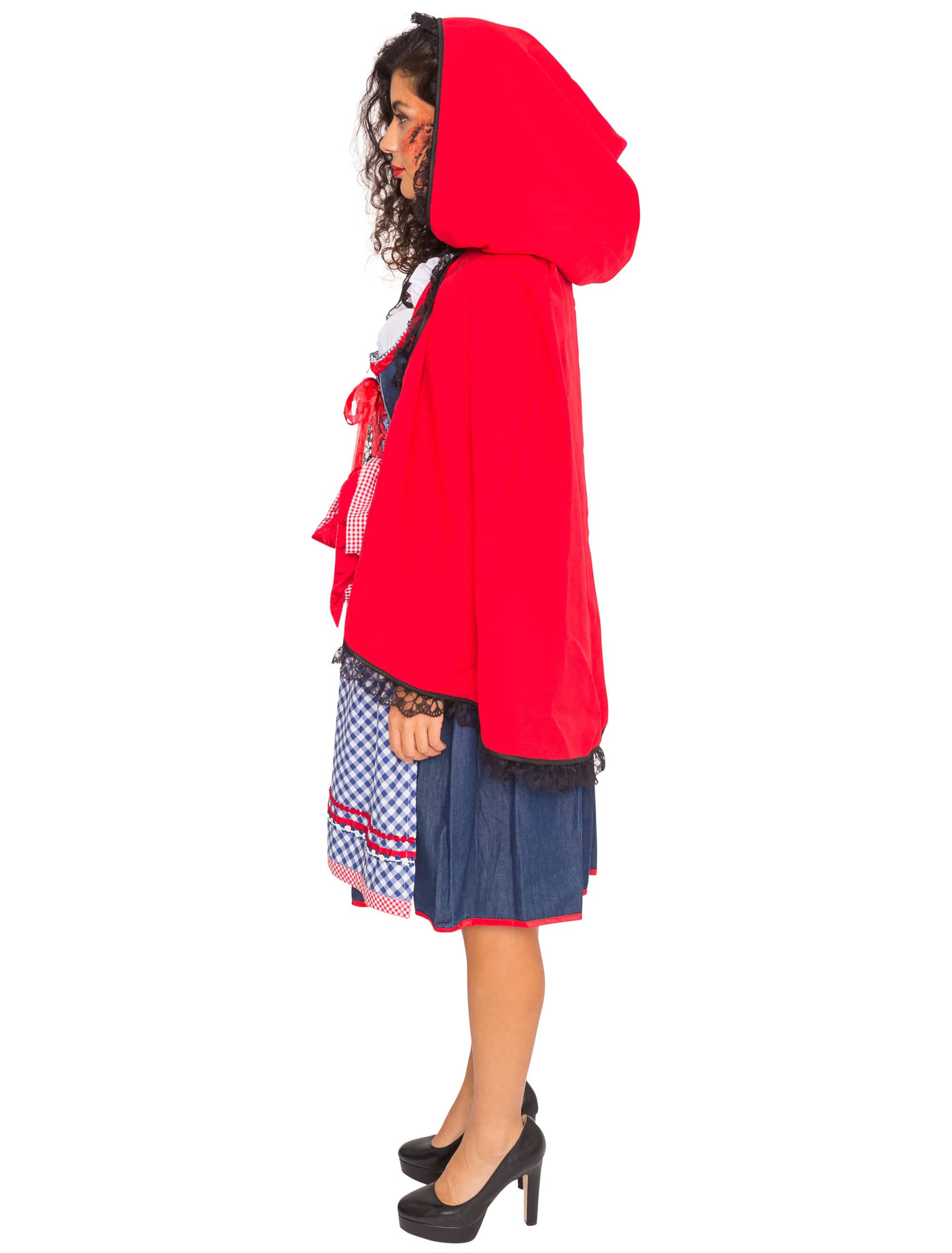 Umhang mit Kapuze rot one size