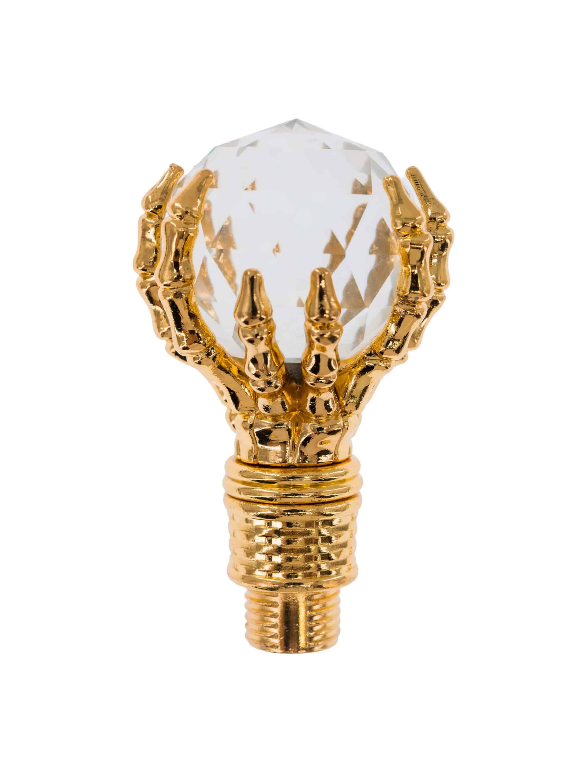 Gehstock mit Glaskugel gold