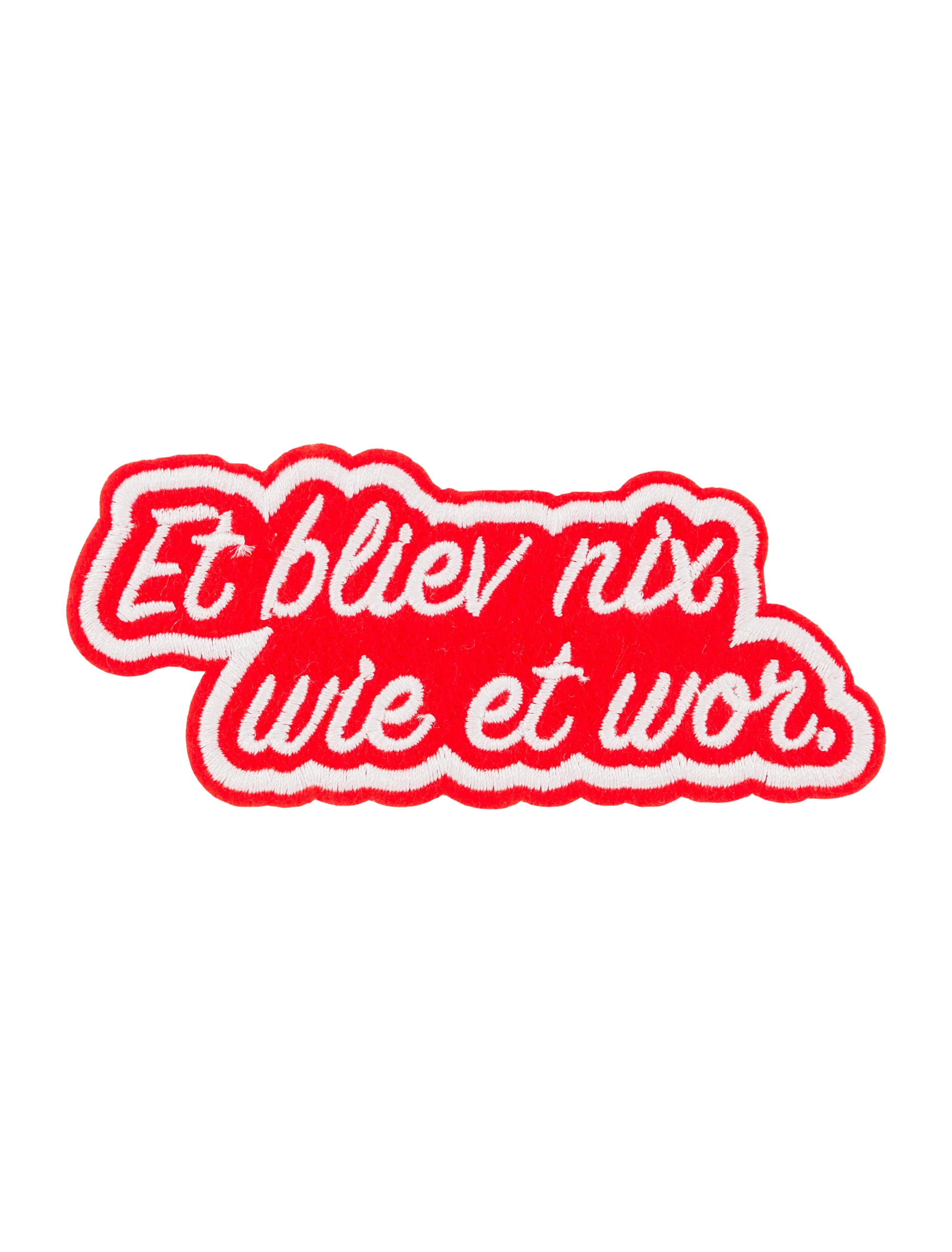 Bügelpatch Et bliev nix wie et wor 10cm rot/weiß