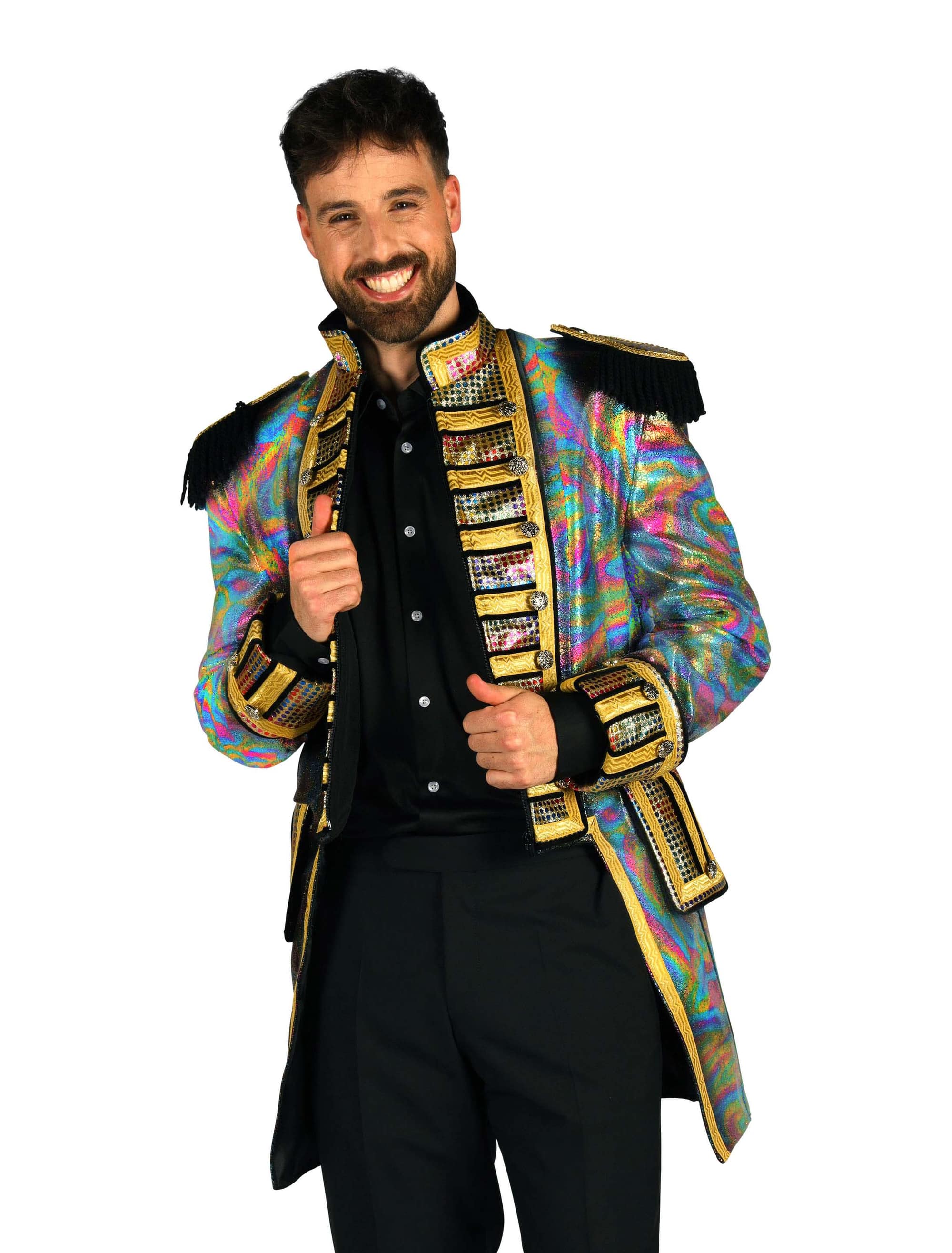 Jacke Zirkusdirektor metallic Herren bunt L