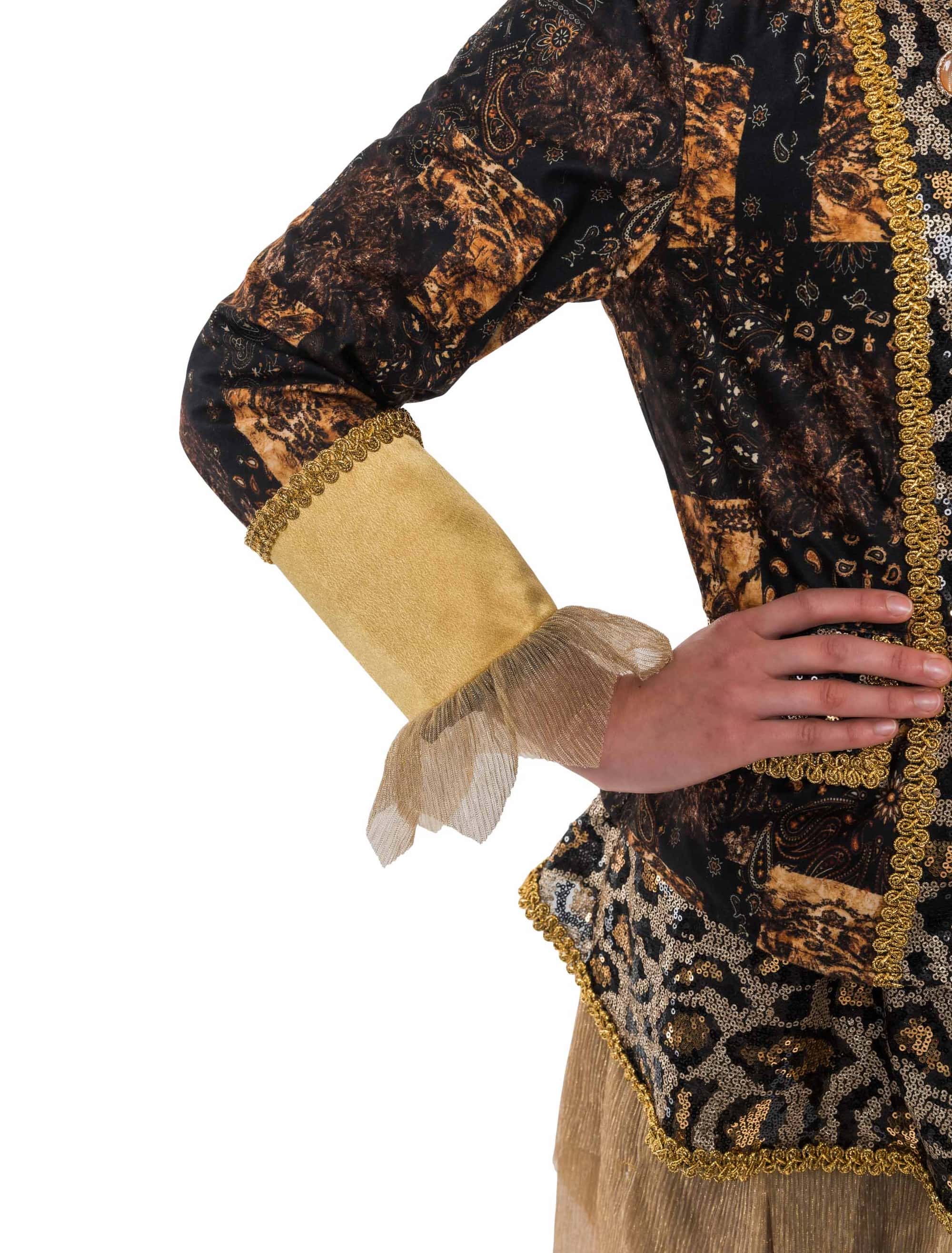 Frack Pailletten Leopard Damen braun/gold M