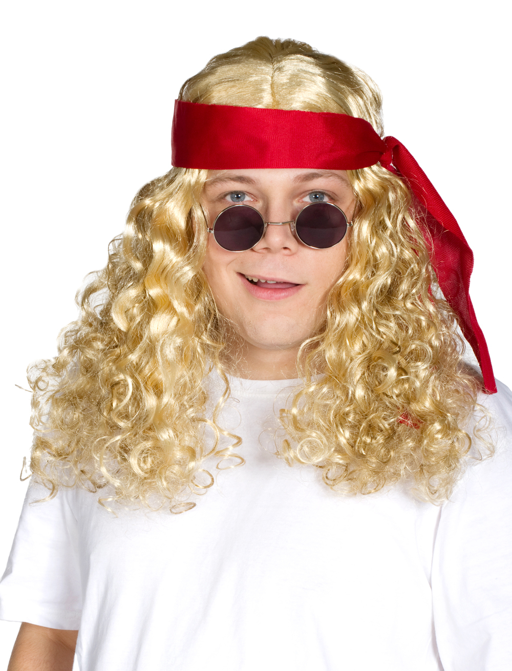 Perücke Hippie lockig Haarband blond one size