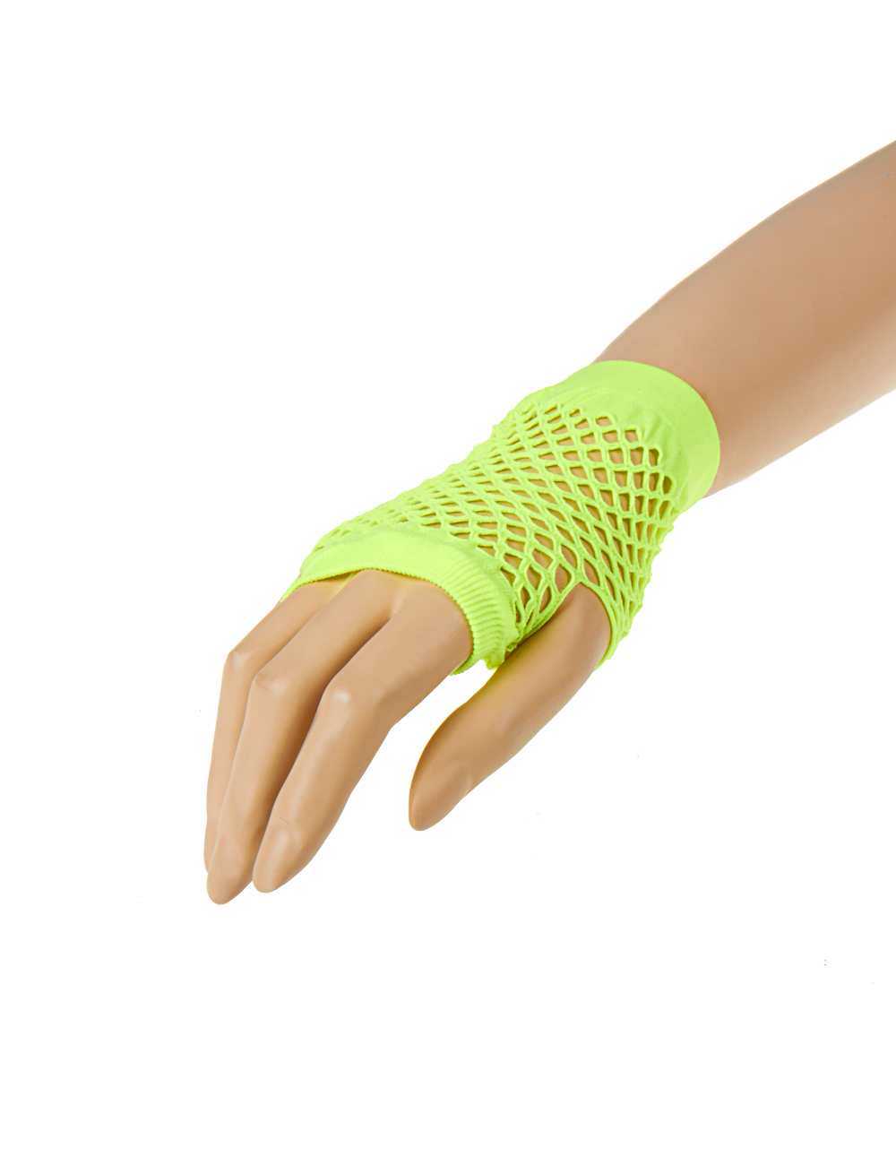 Netzhandschuhe fingerlos kurz gelb neongelb