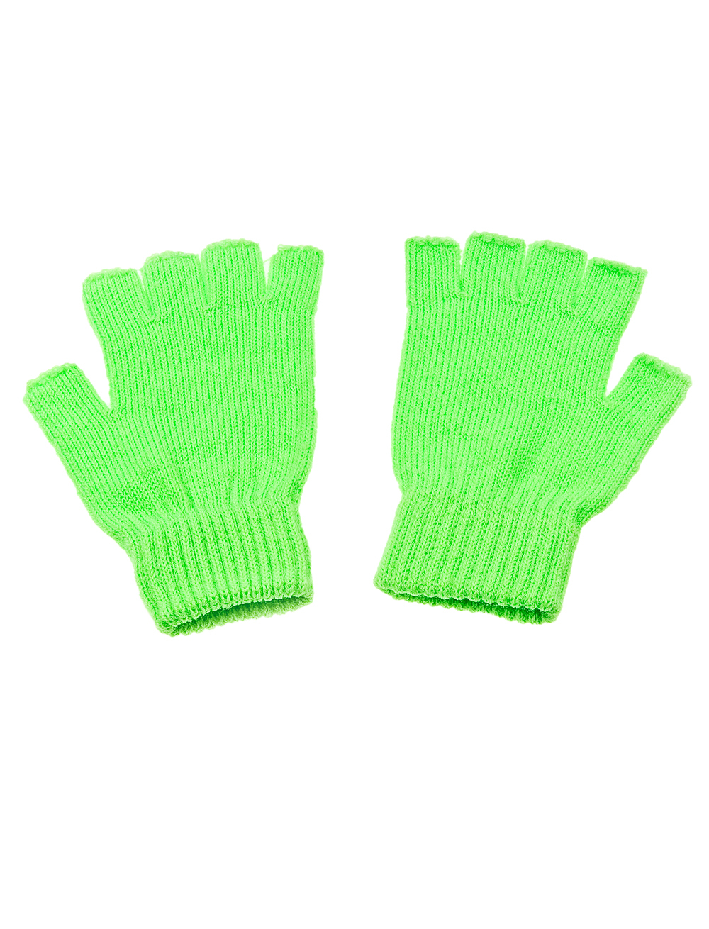 Strickhandschuhe fingerlos neongrün
