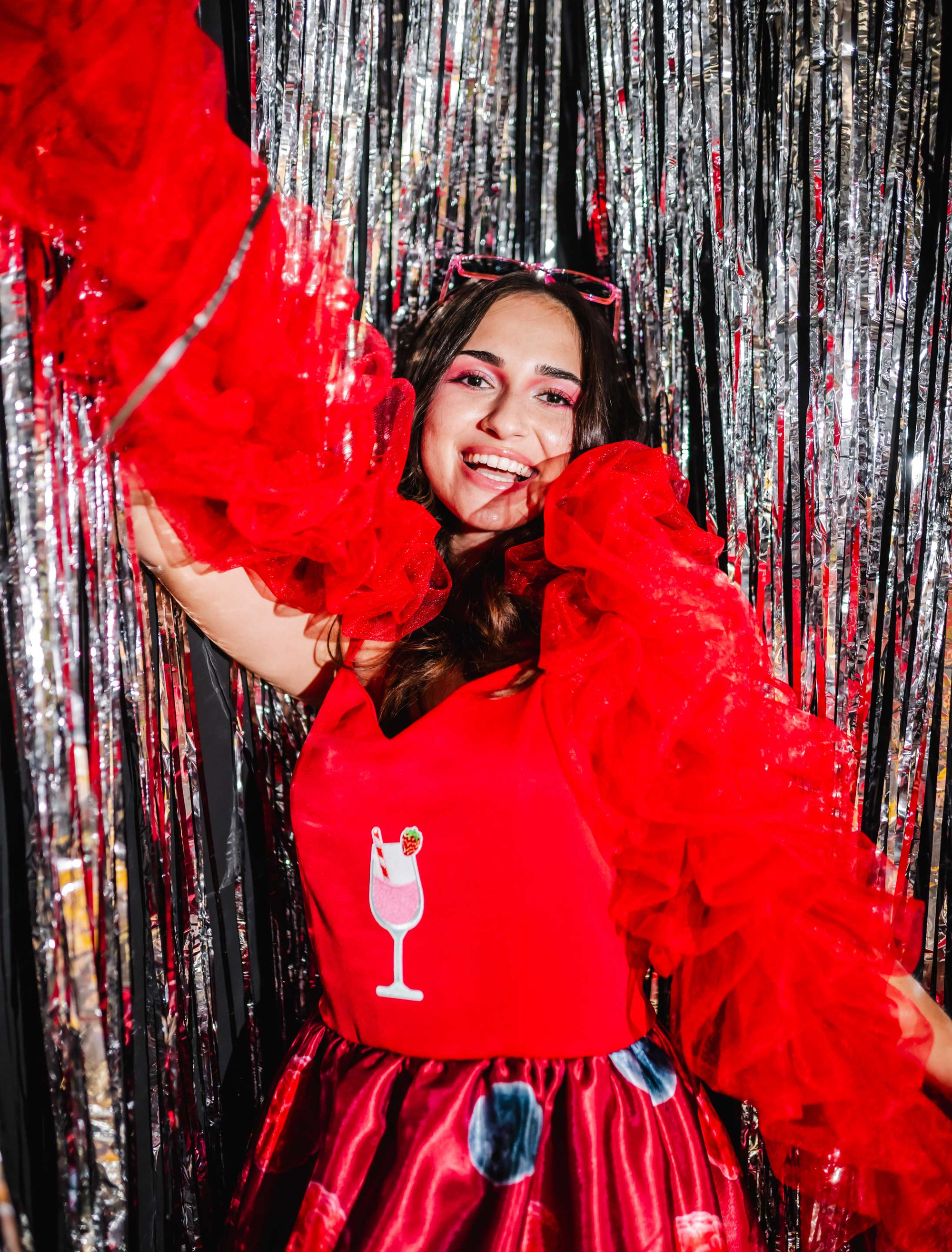 Boa aus Tüll 180cm rot