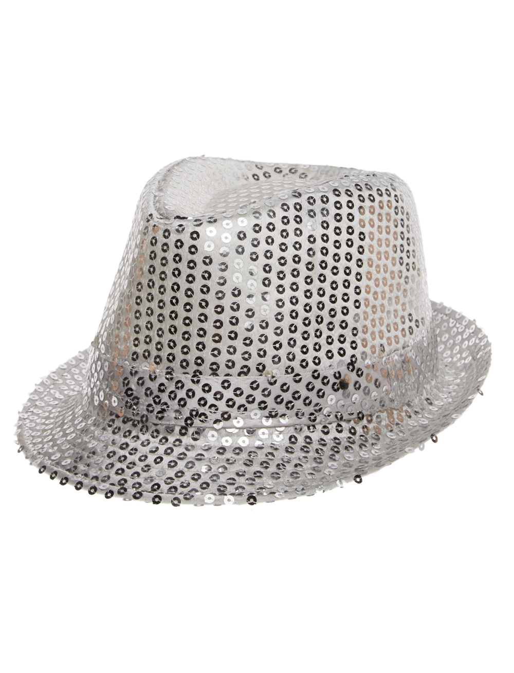 Hut Pailletten LED silber one size