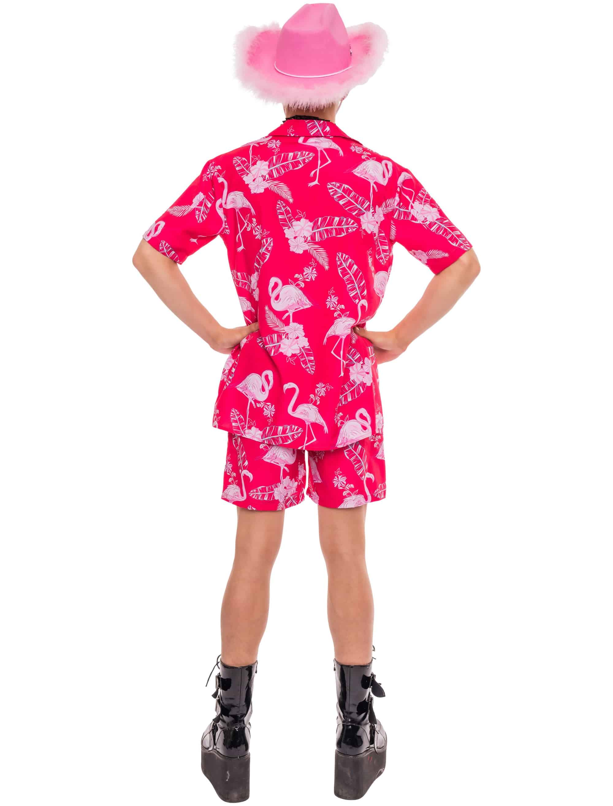 Set Hawaii 2-tlg. Print Herren rot 4XL