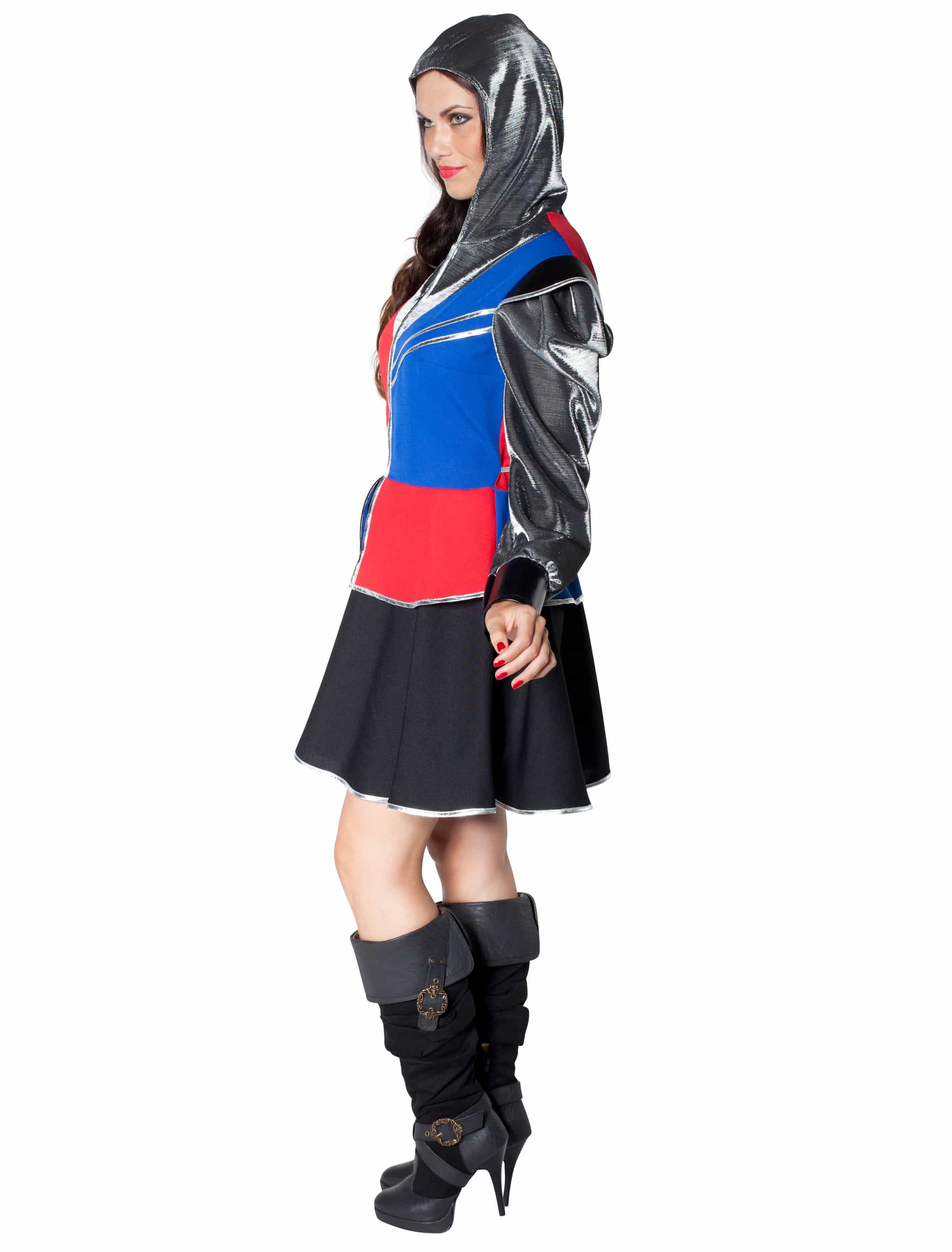 Kleid Ritter Damen blau/rot L