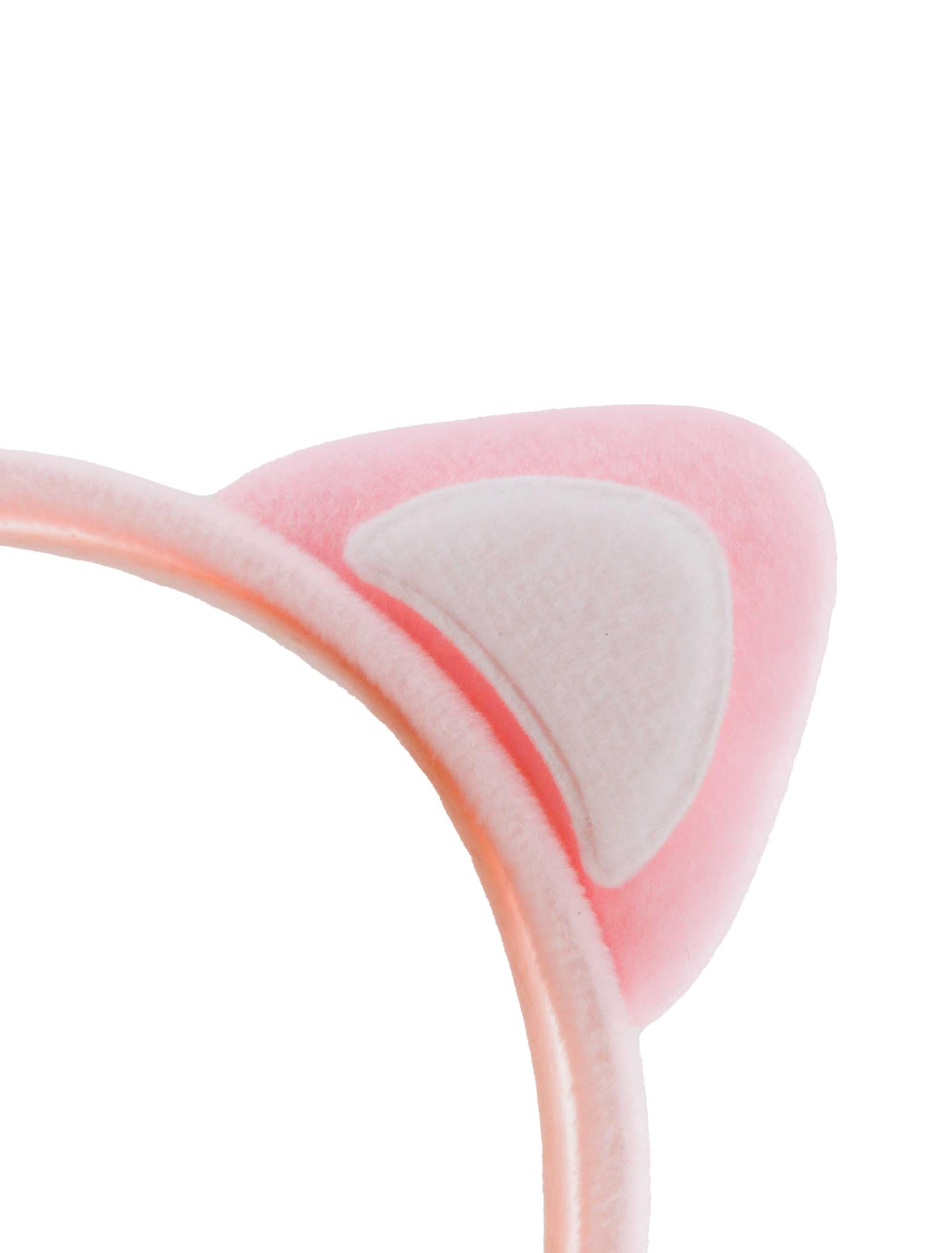 Haarreif Plüschohren rosa/weiß