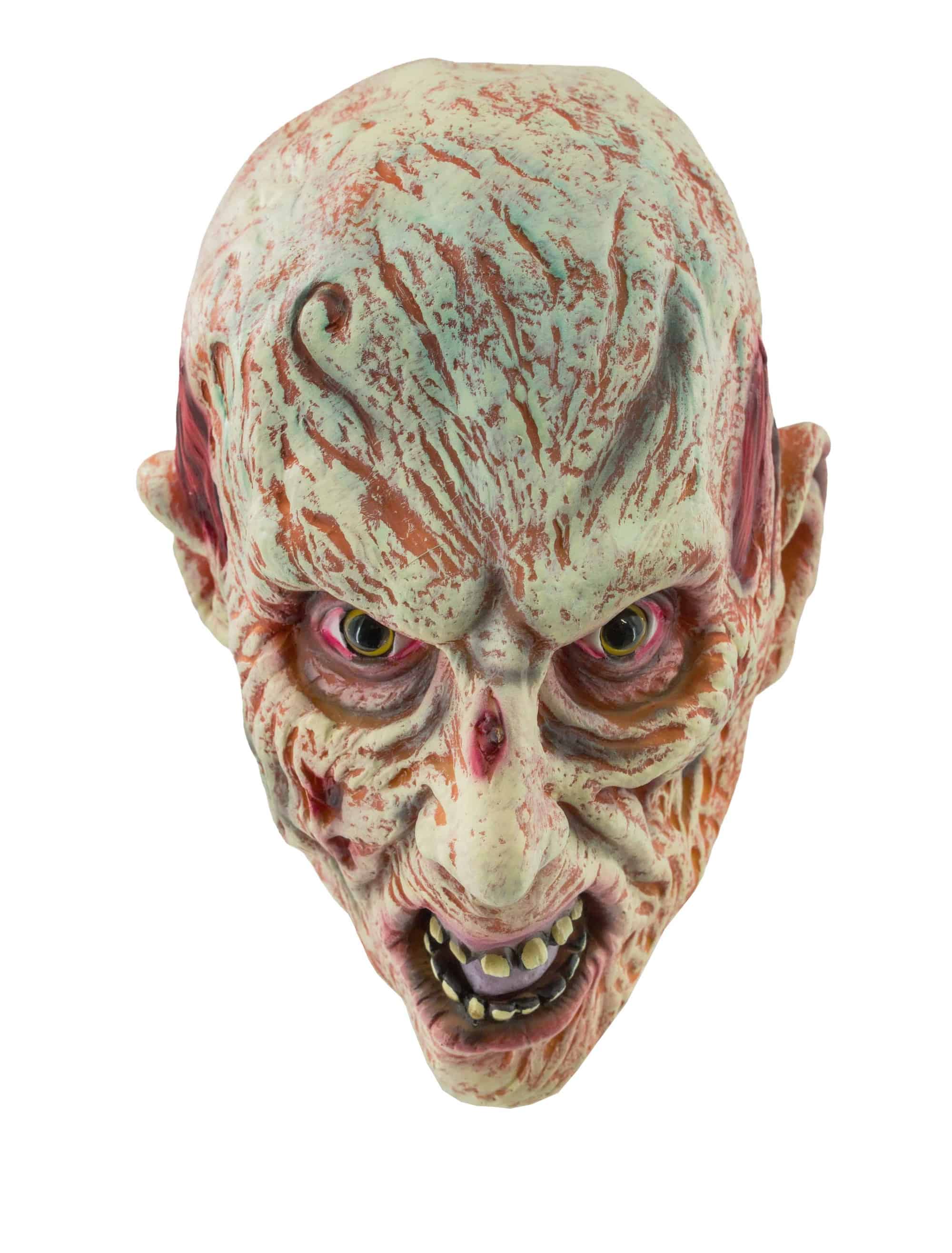 Latexmaske verbranntes Gesicht beige/rot