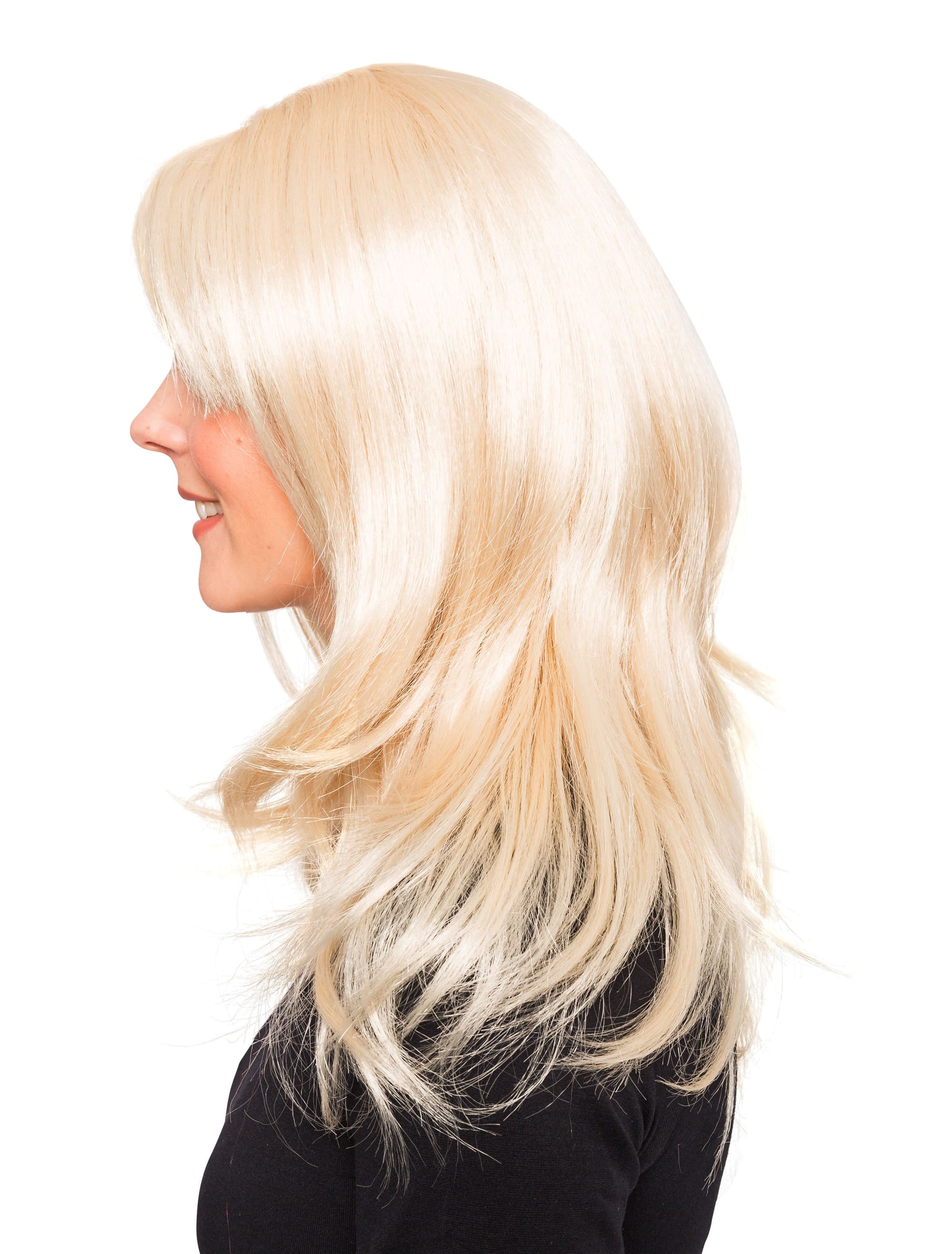 Perücke wellig mit Pony blond one size