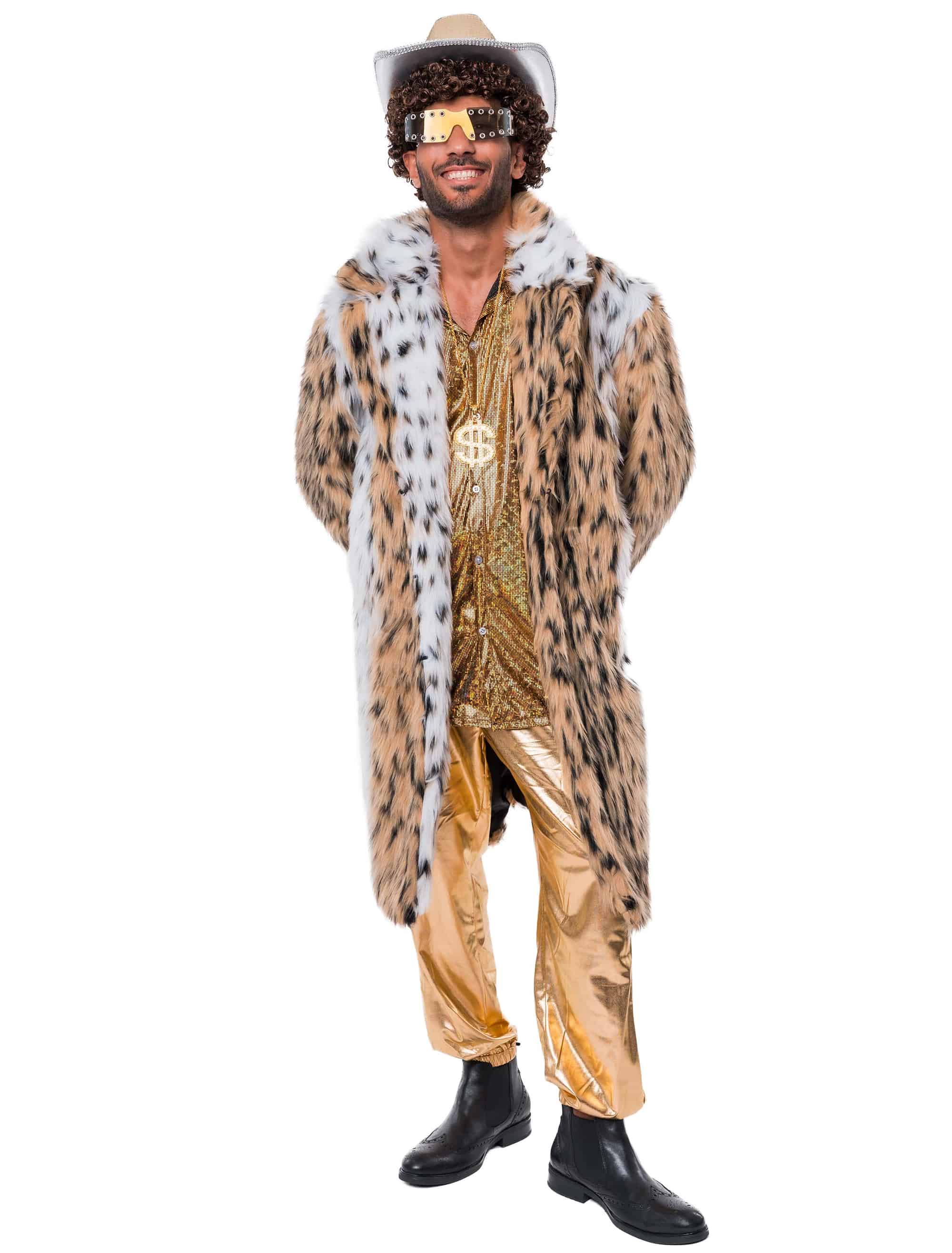Mantel Faux-Fur Leopard beige M/L
