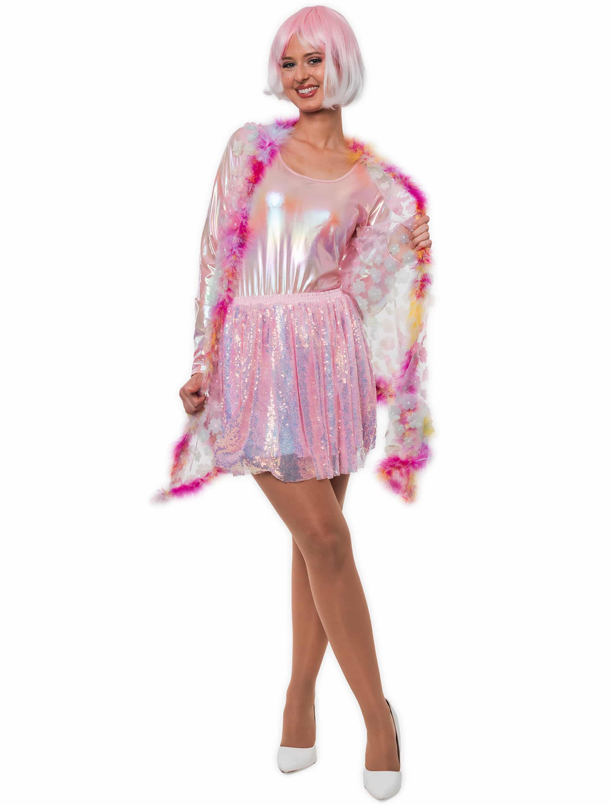 Weste lang Schmetterlinge Damen rosa S/M