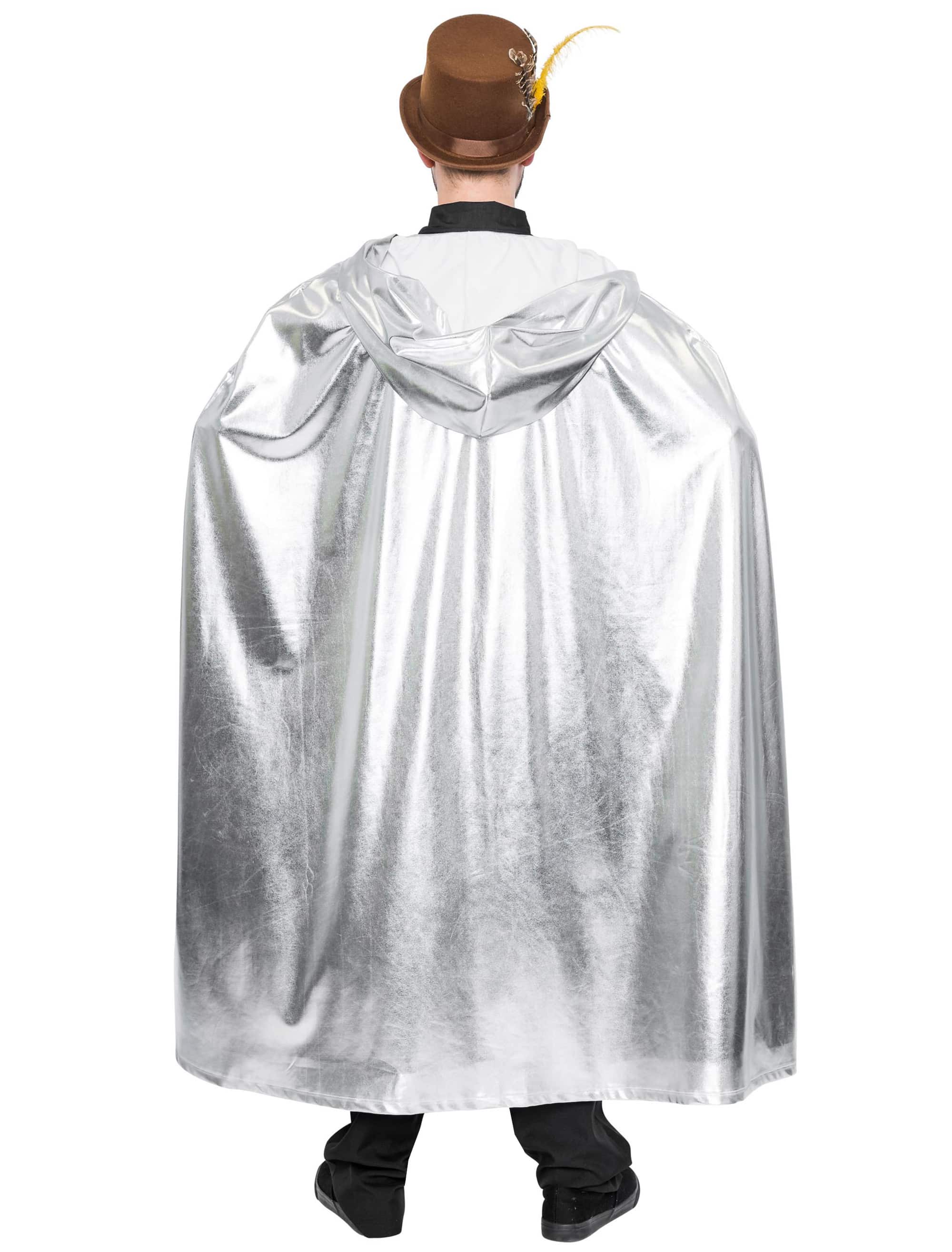 Umhang metallic silber one size