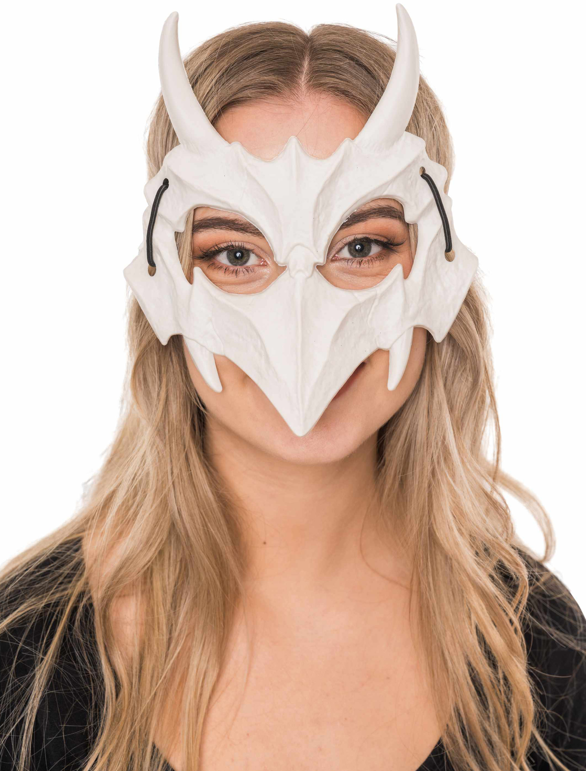 Maske Drachenschädel mit Hörnern