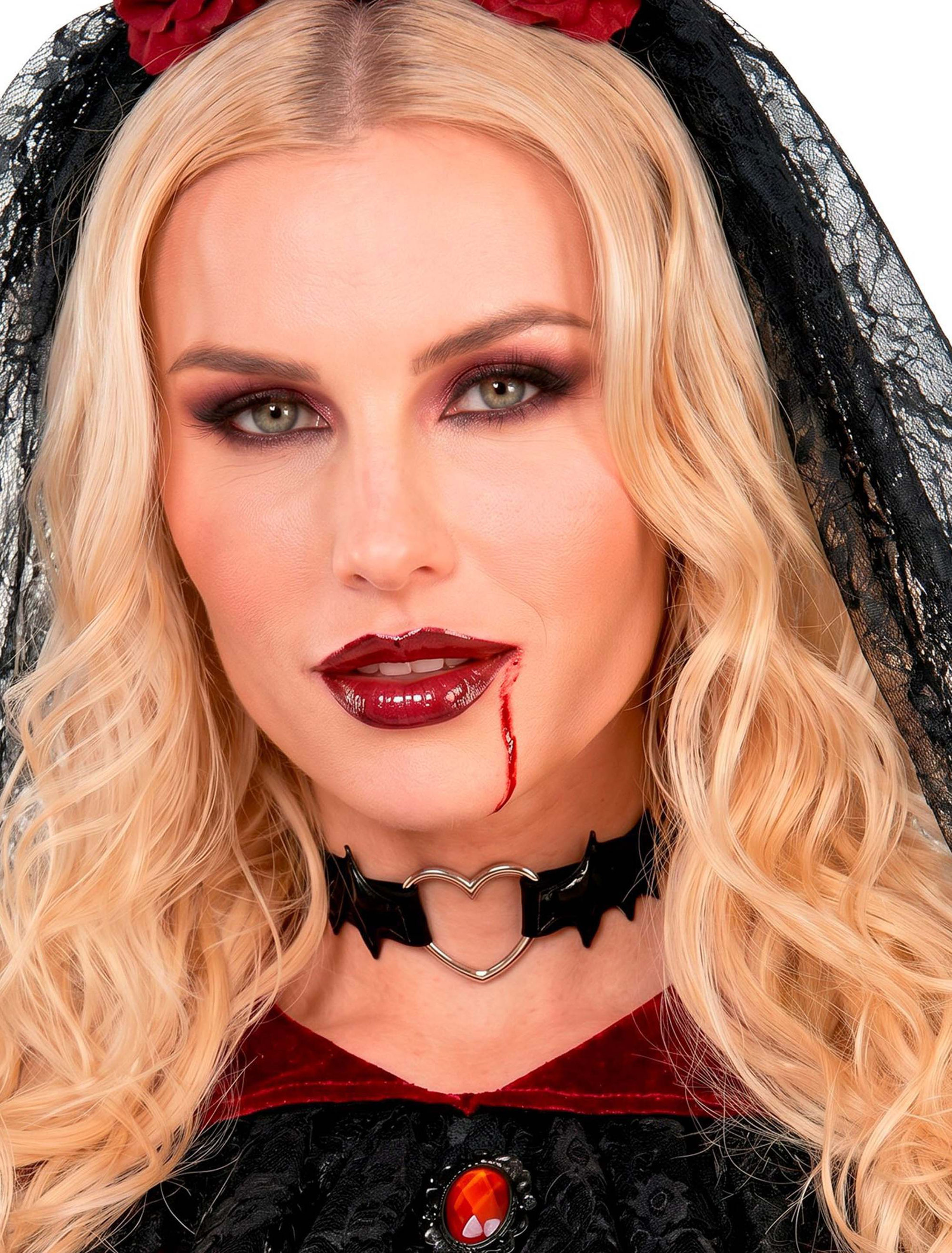 Choker mit Herz und Fledermausflügeln schwarz