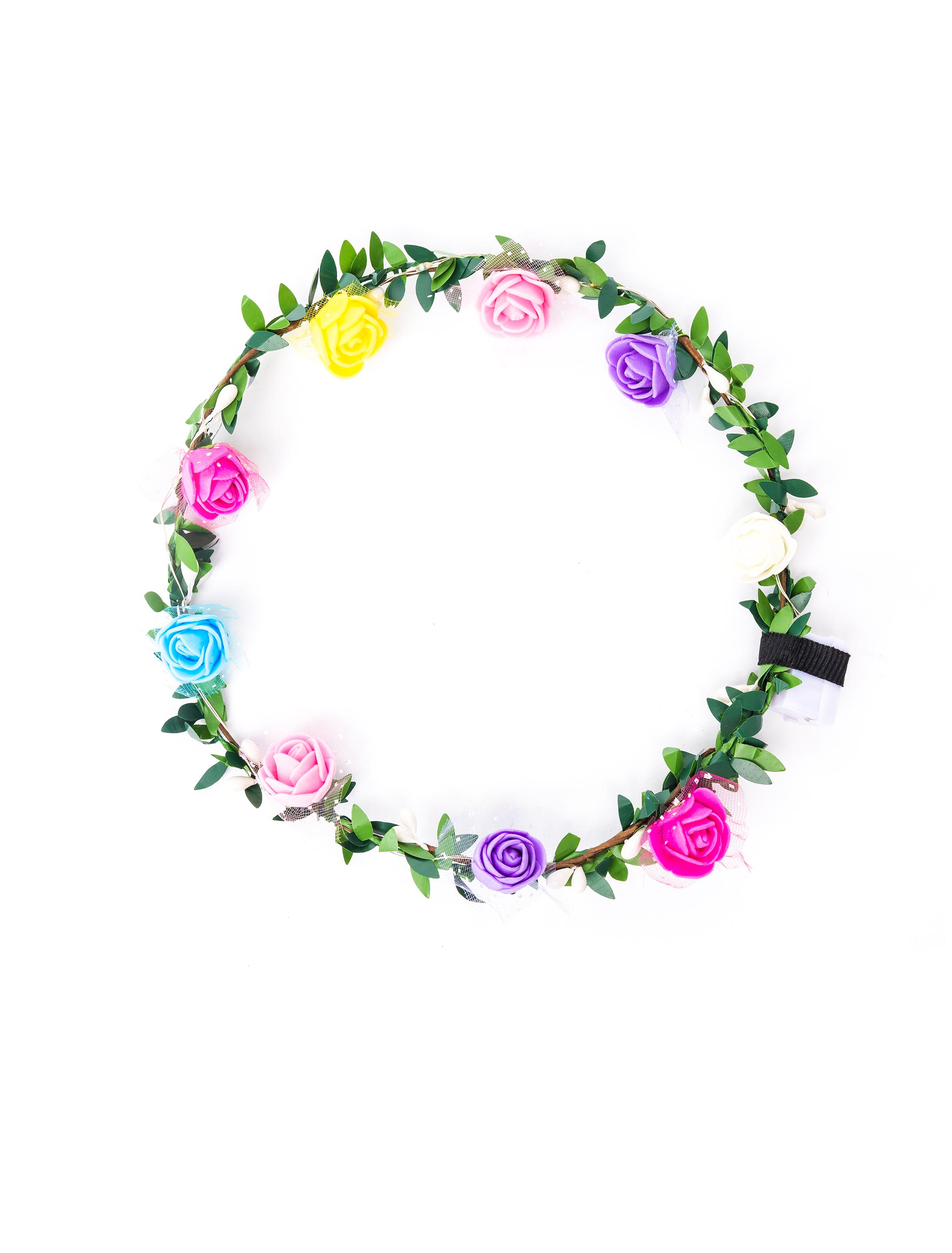 Blumenhaarkranz mit LED Damen mehrfarbig