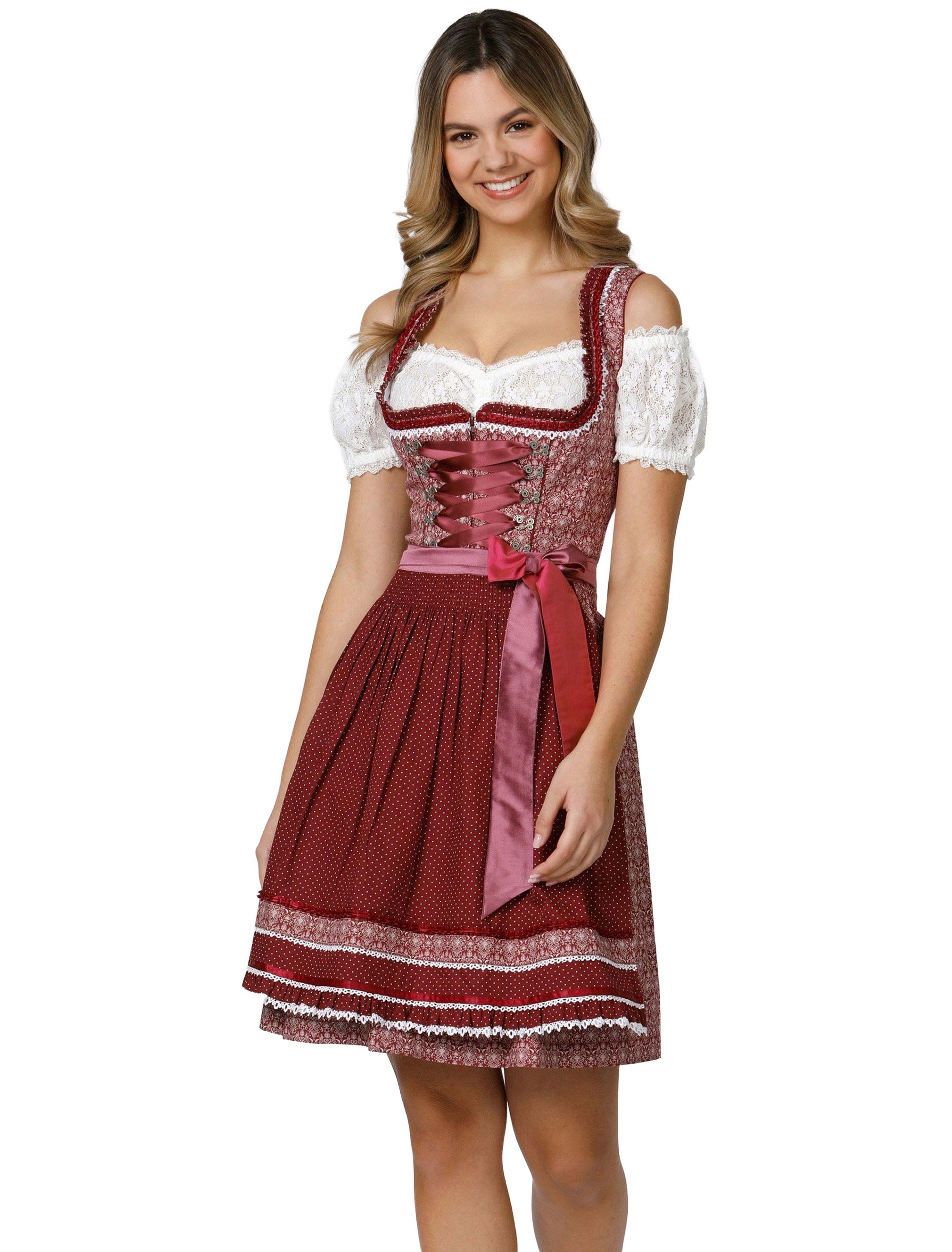 Dirndl Kim Damen bordeaux 48