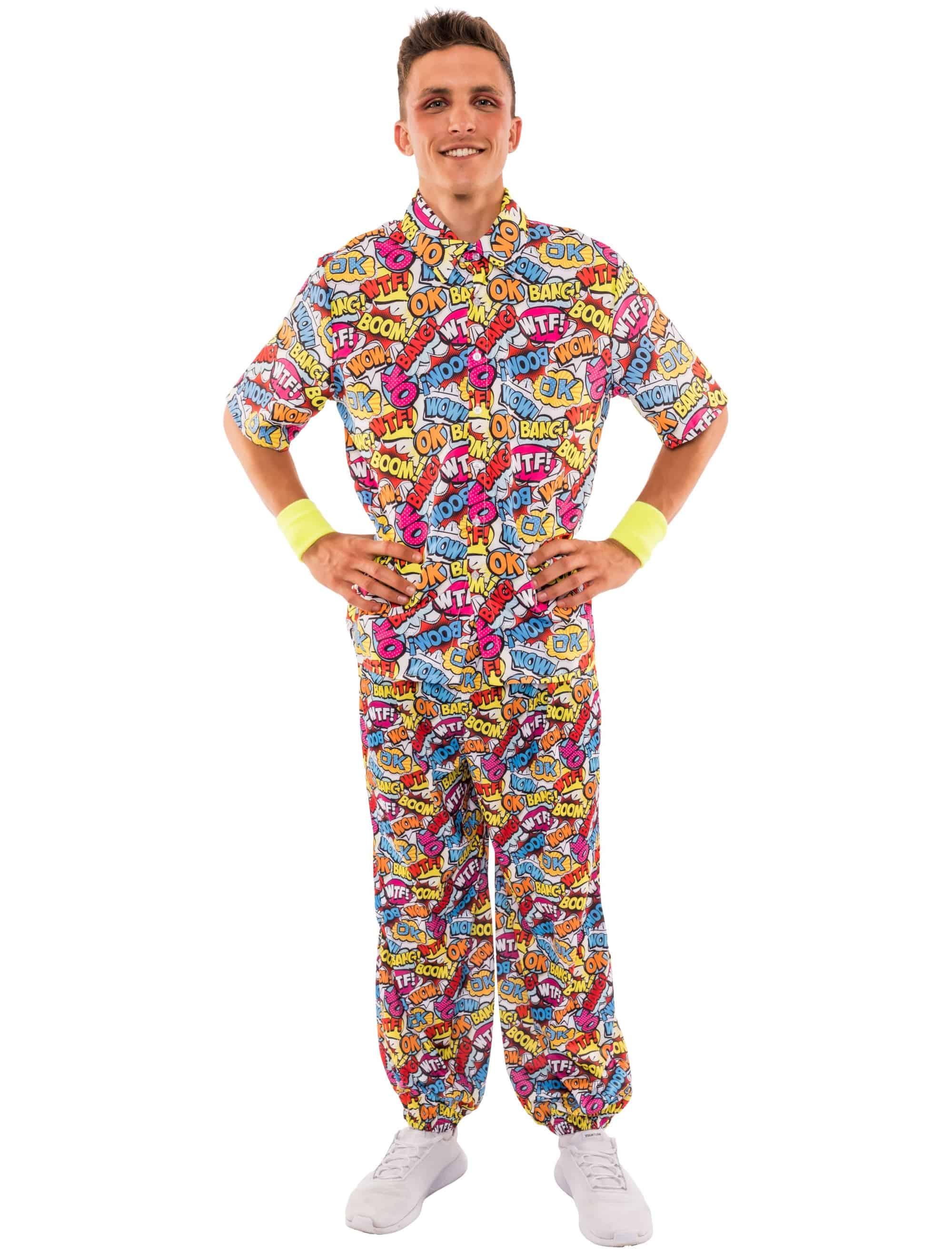 Hose Comic Print Herren bunt M