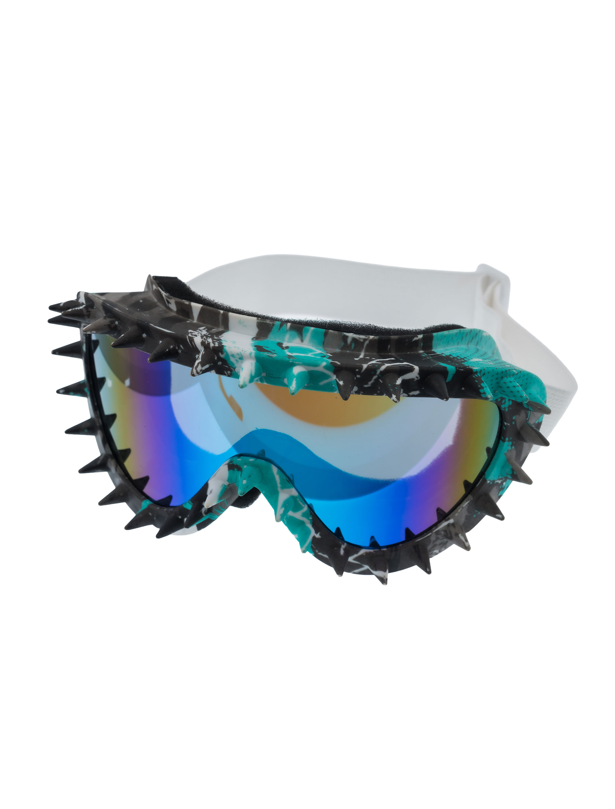 Skibrille mit Spikes schwarz/türkis