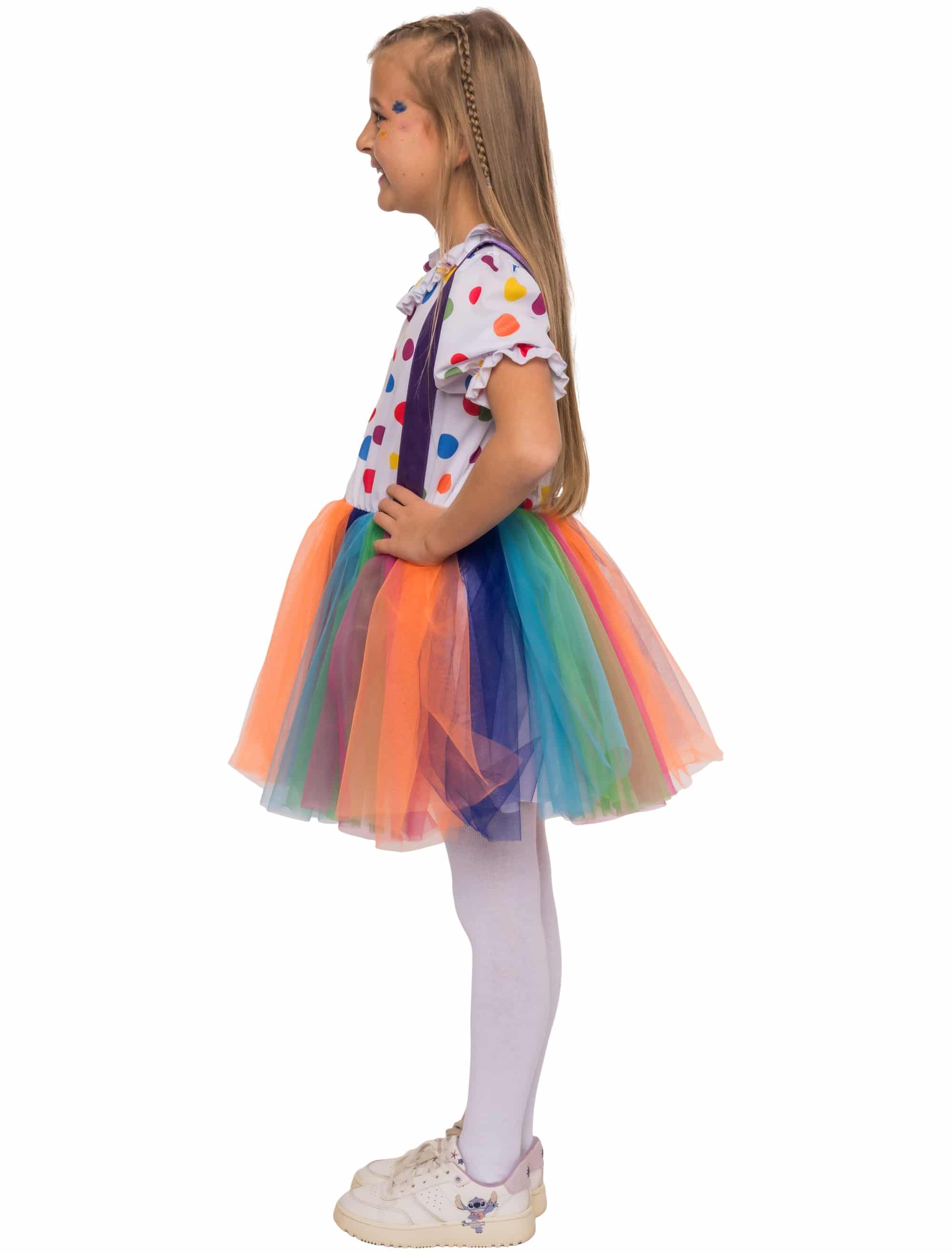 Kleid Clown Gepunktet Mädchen bunt 128