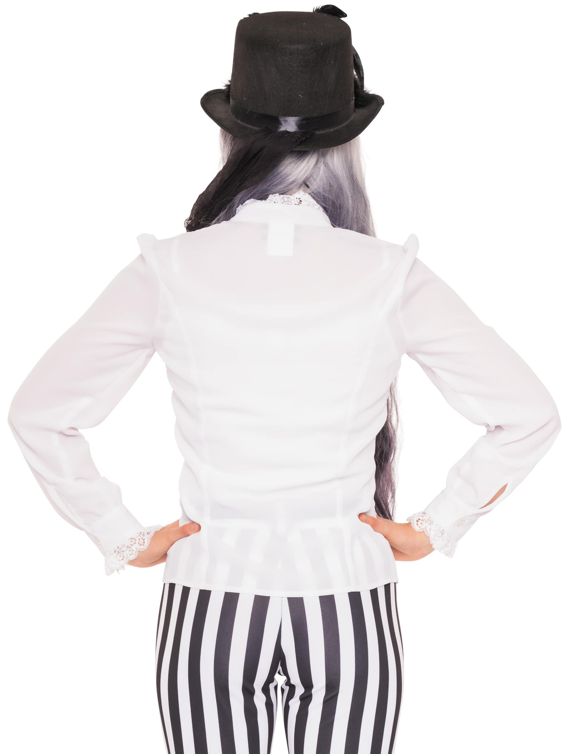 Bluse mit Volant & Spitze Damen weiß 2XL