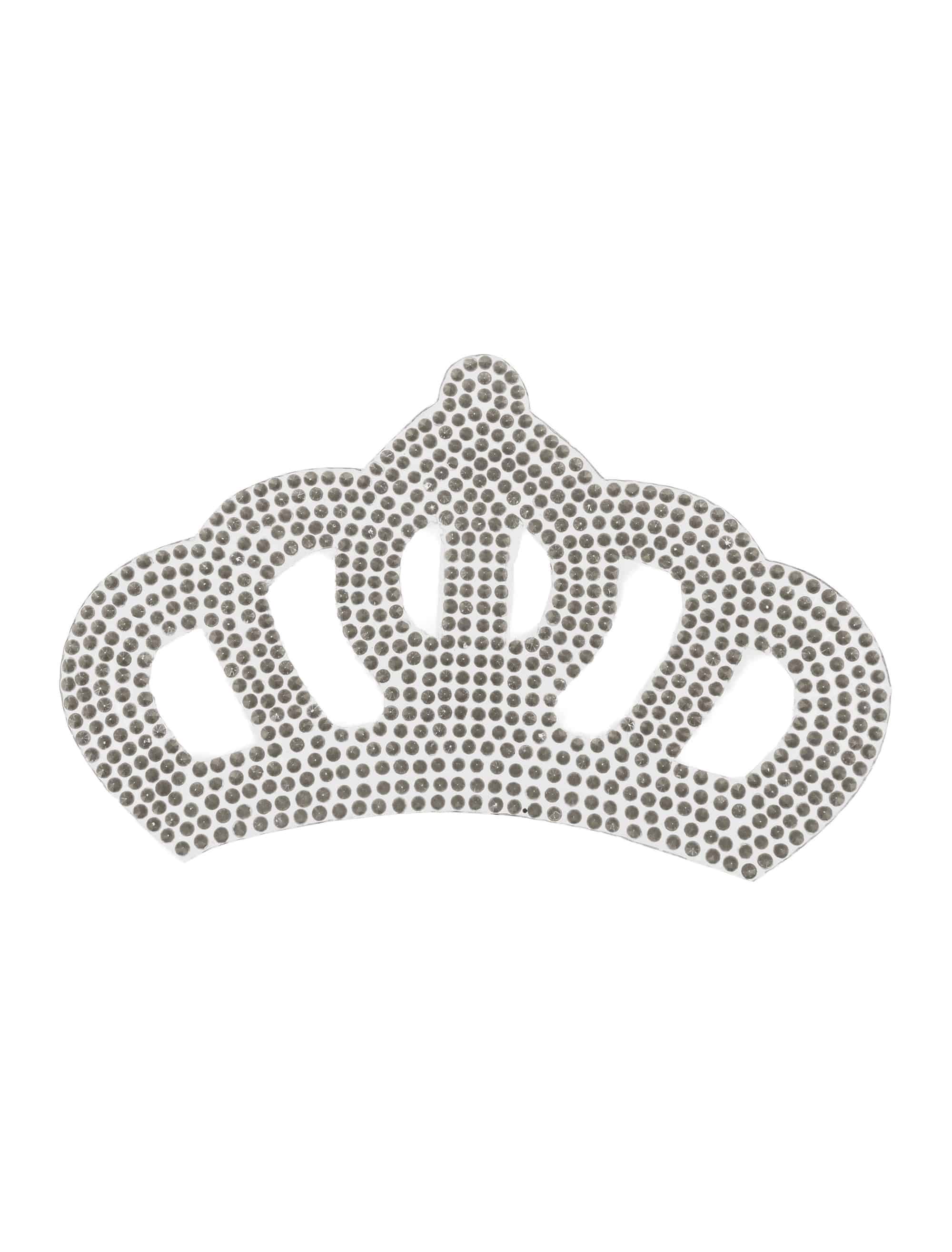 Bügelbild Strass Krone 10,8x6,8cm silber