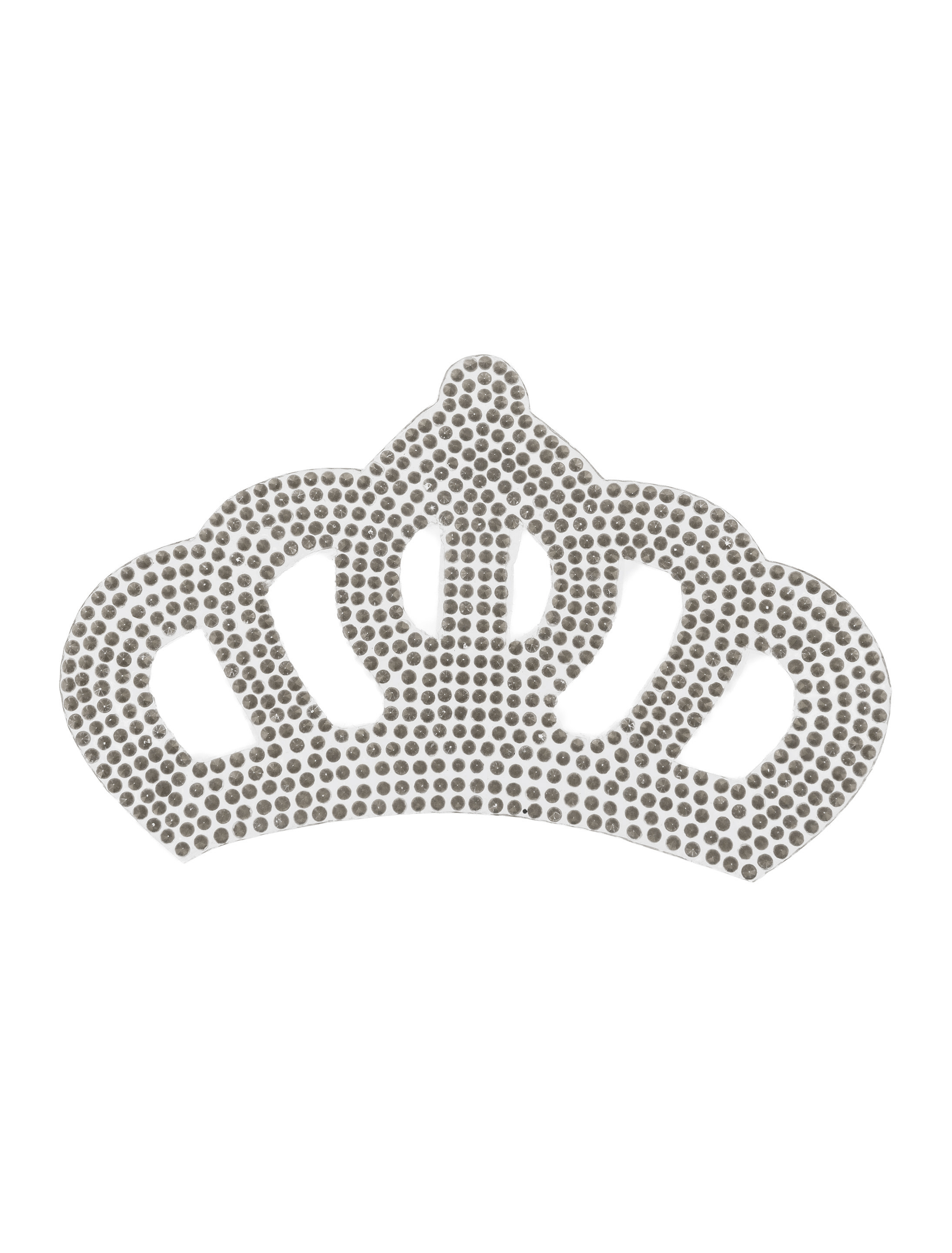 Bügelbild Strass Krone 10,8x6,8cm silber