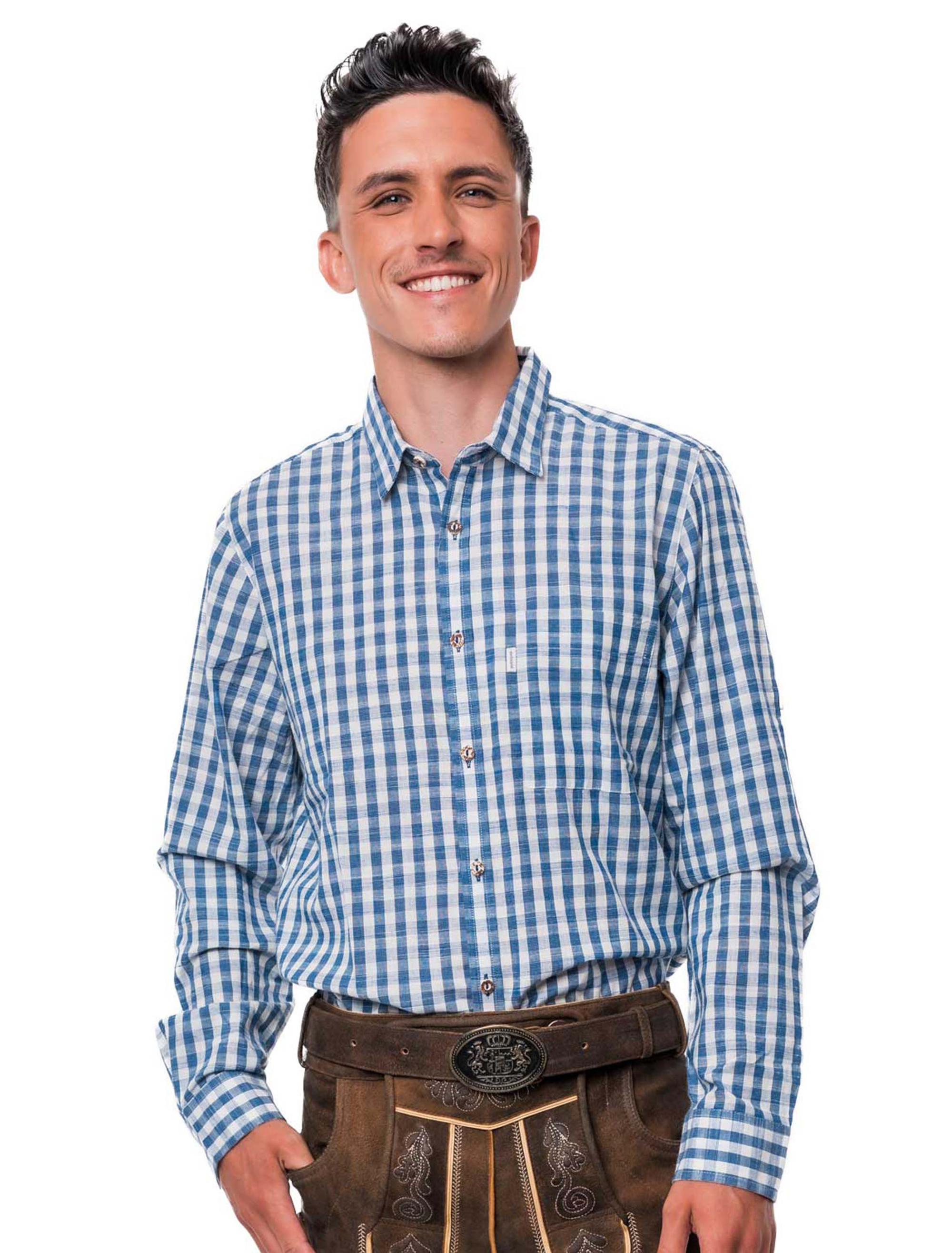 Trachtenhemd Marco Herren blau 3XL