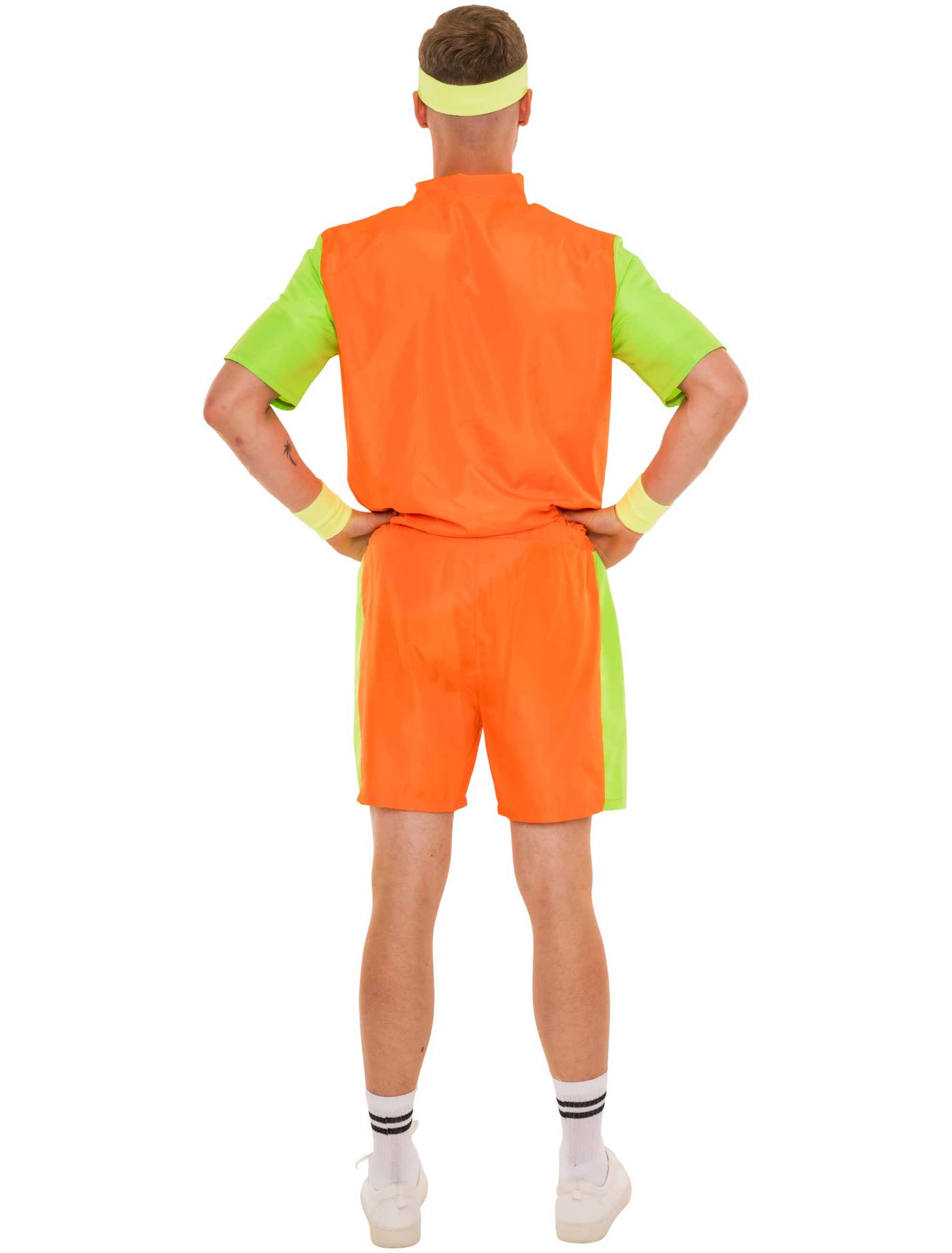 Jogginganzug 80er kurz 2-tlg. Herren neonorange XL/2XL