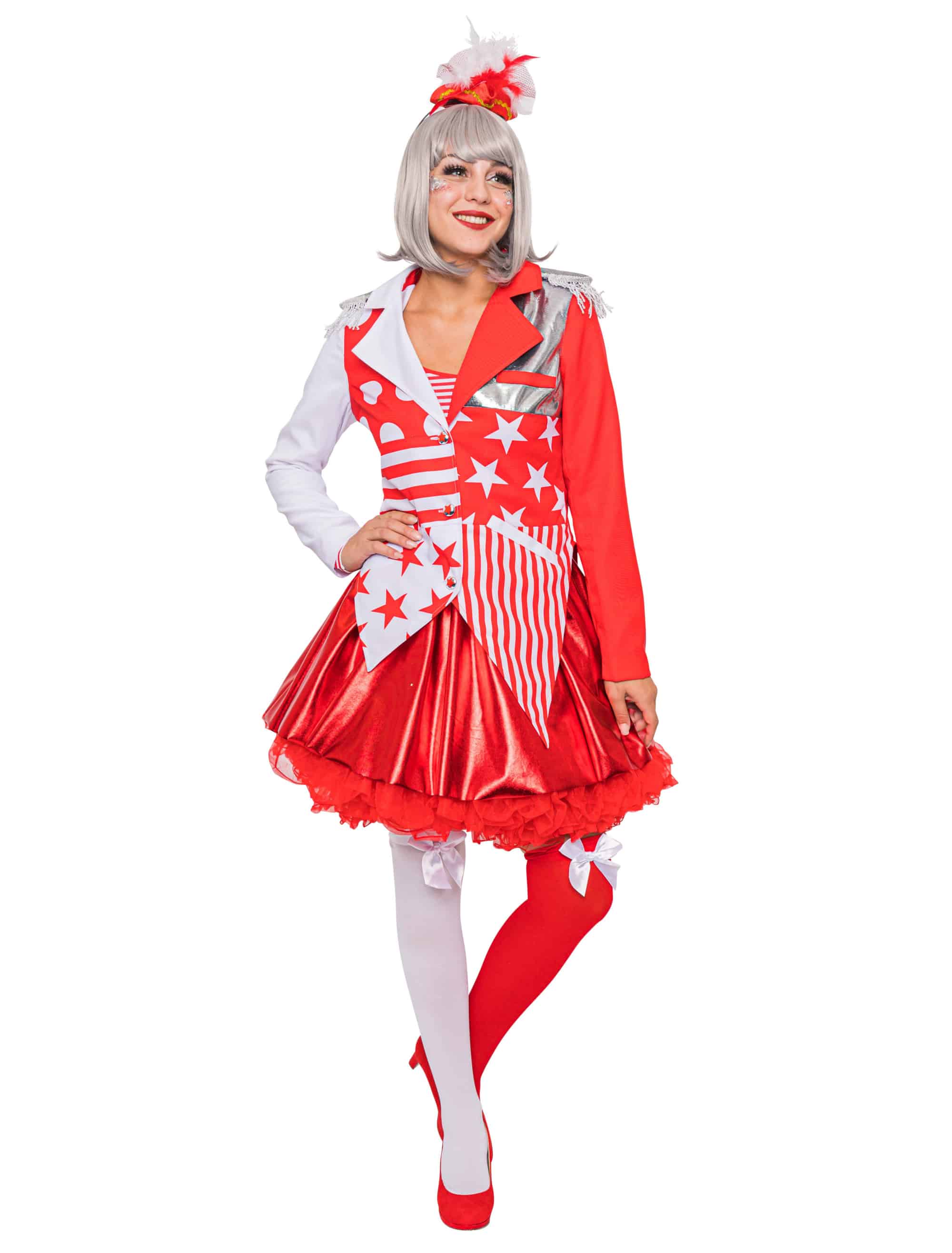 Jacke verrückt Damen rot/weiß M