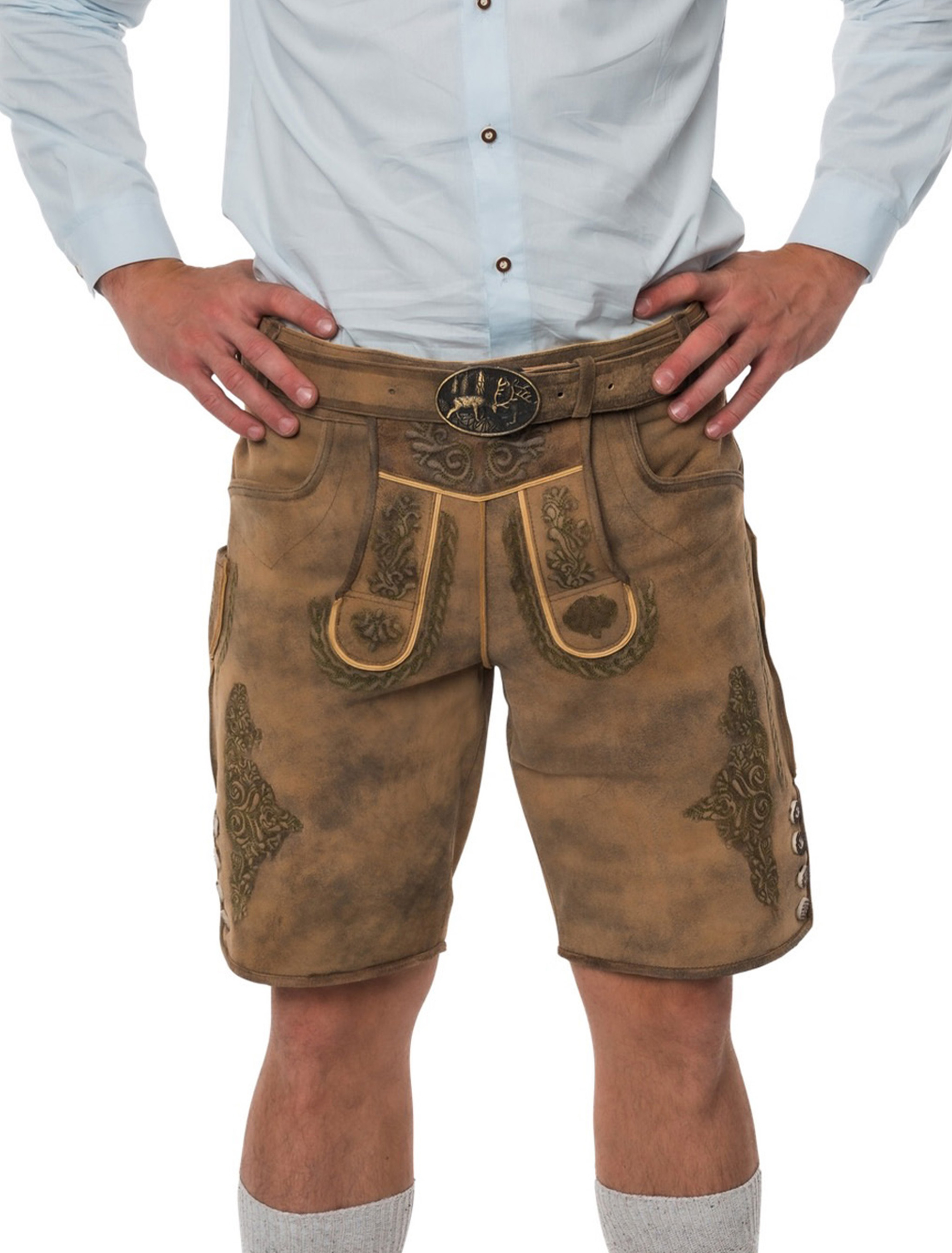 Lederhose Justus kurz Herren hellbraun S