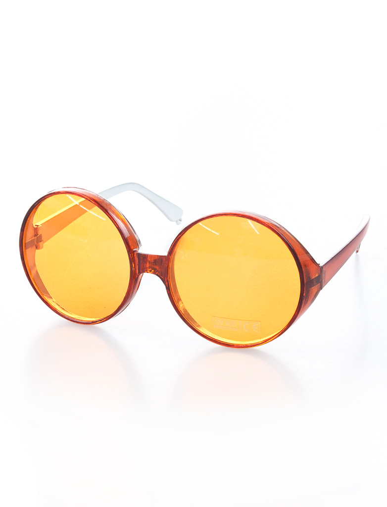 Brille große runde Gläser orange