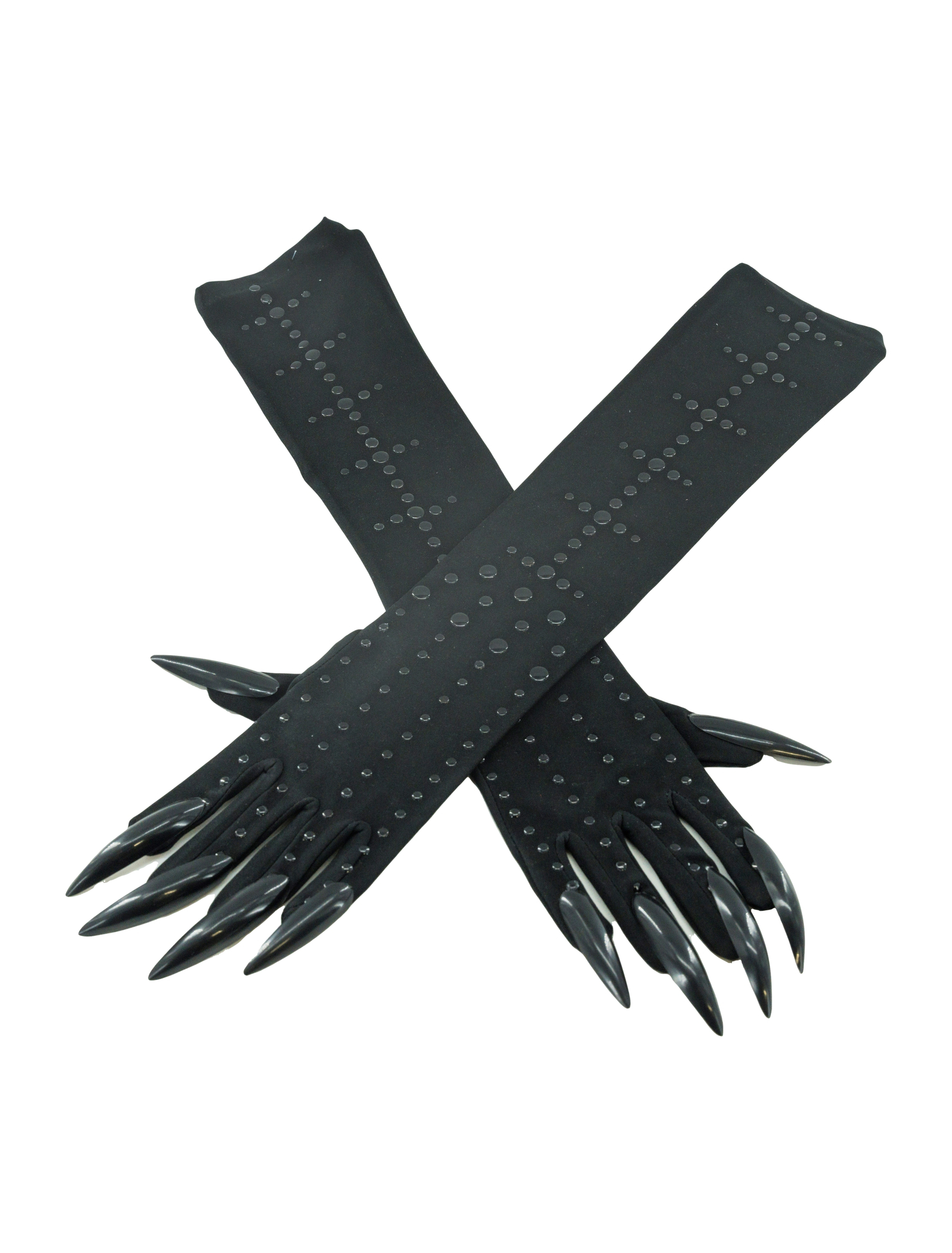 Handschuhe 43cm mit Fingernägeln schwarz one size