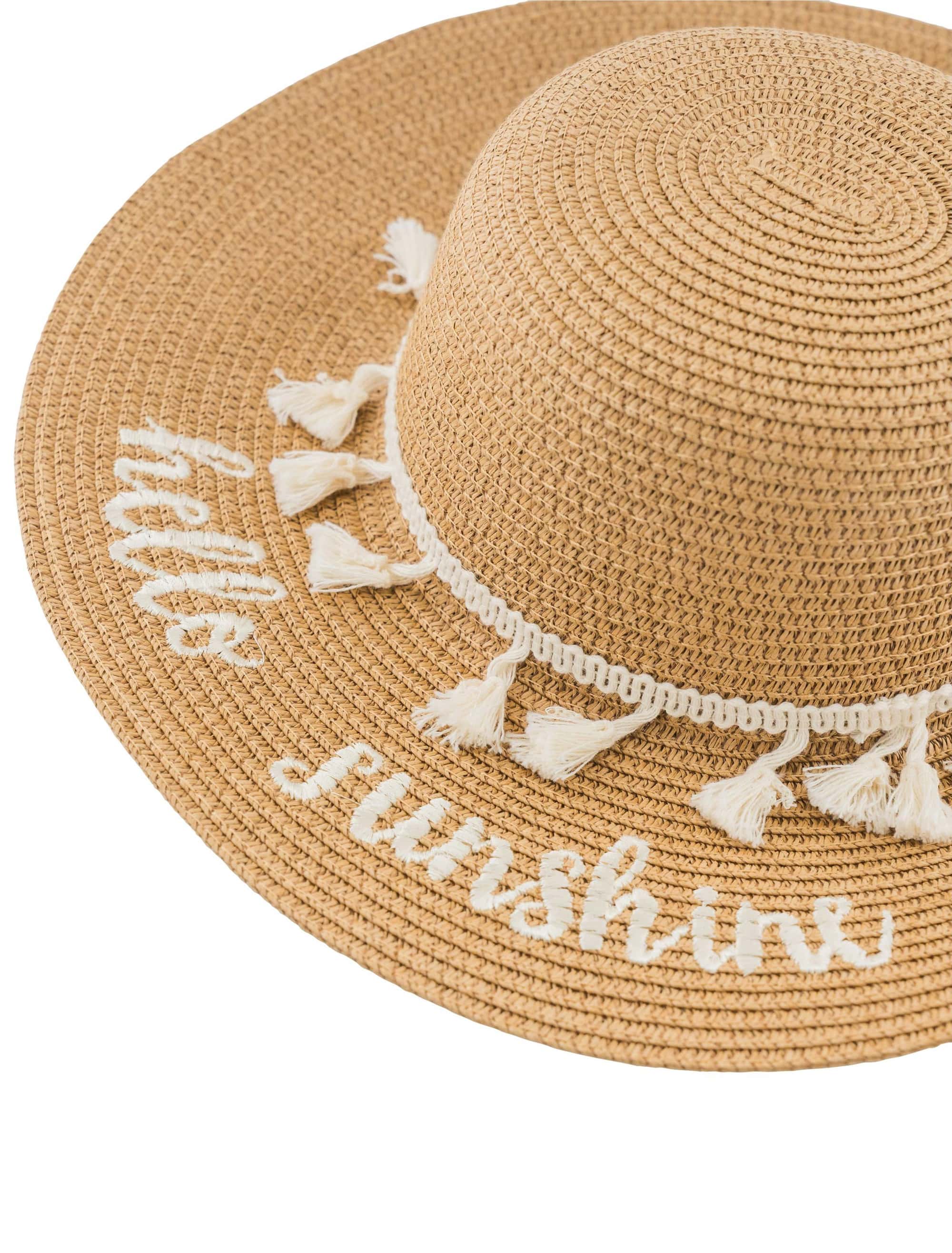 Sonnenhut mit Quasten beige