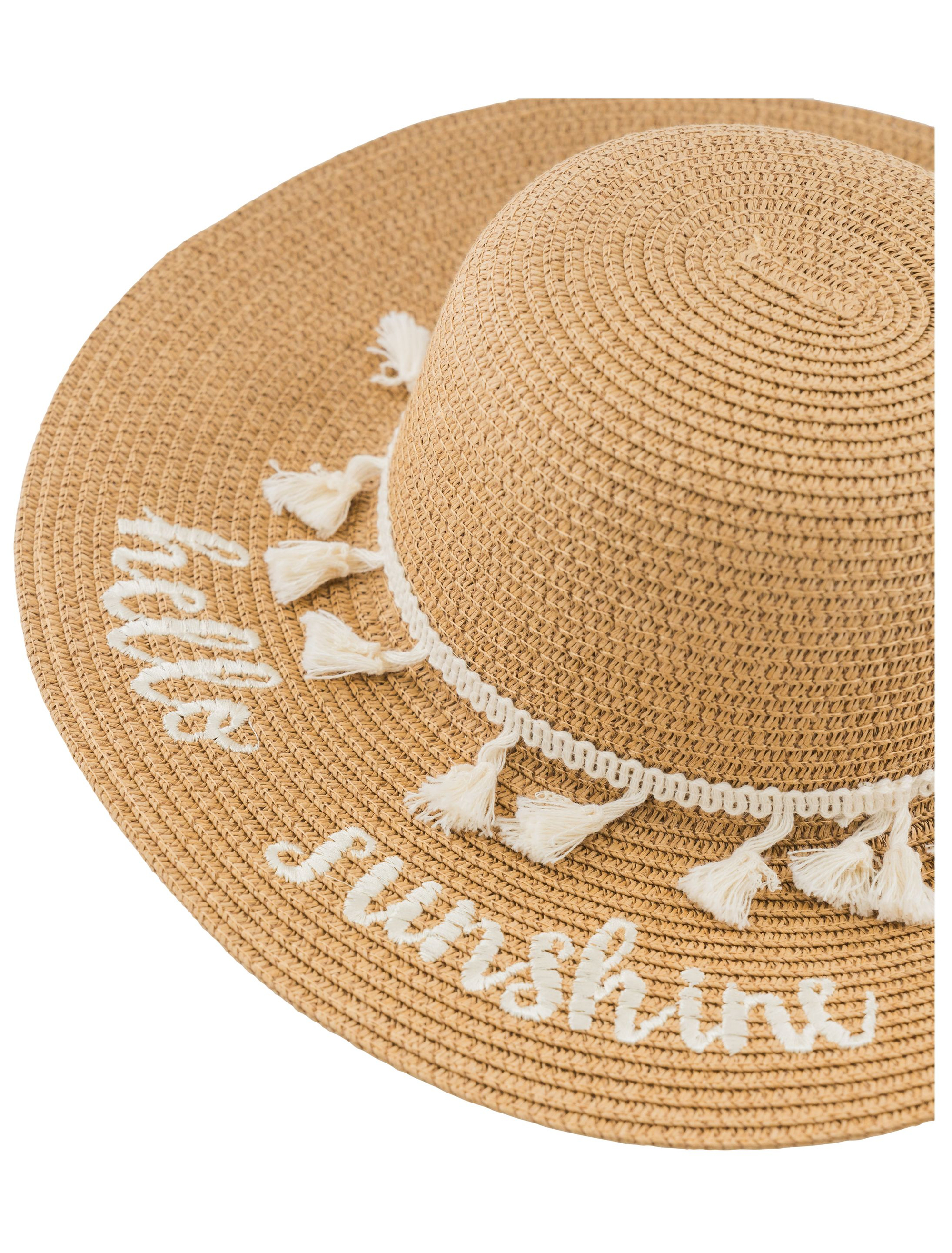 Sonnenhut mit Quasten beige